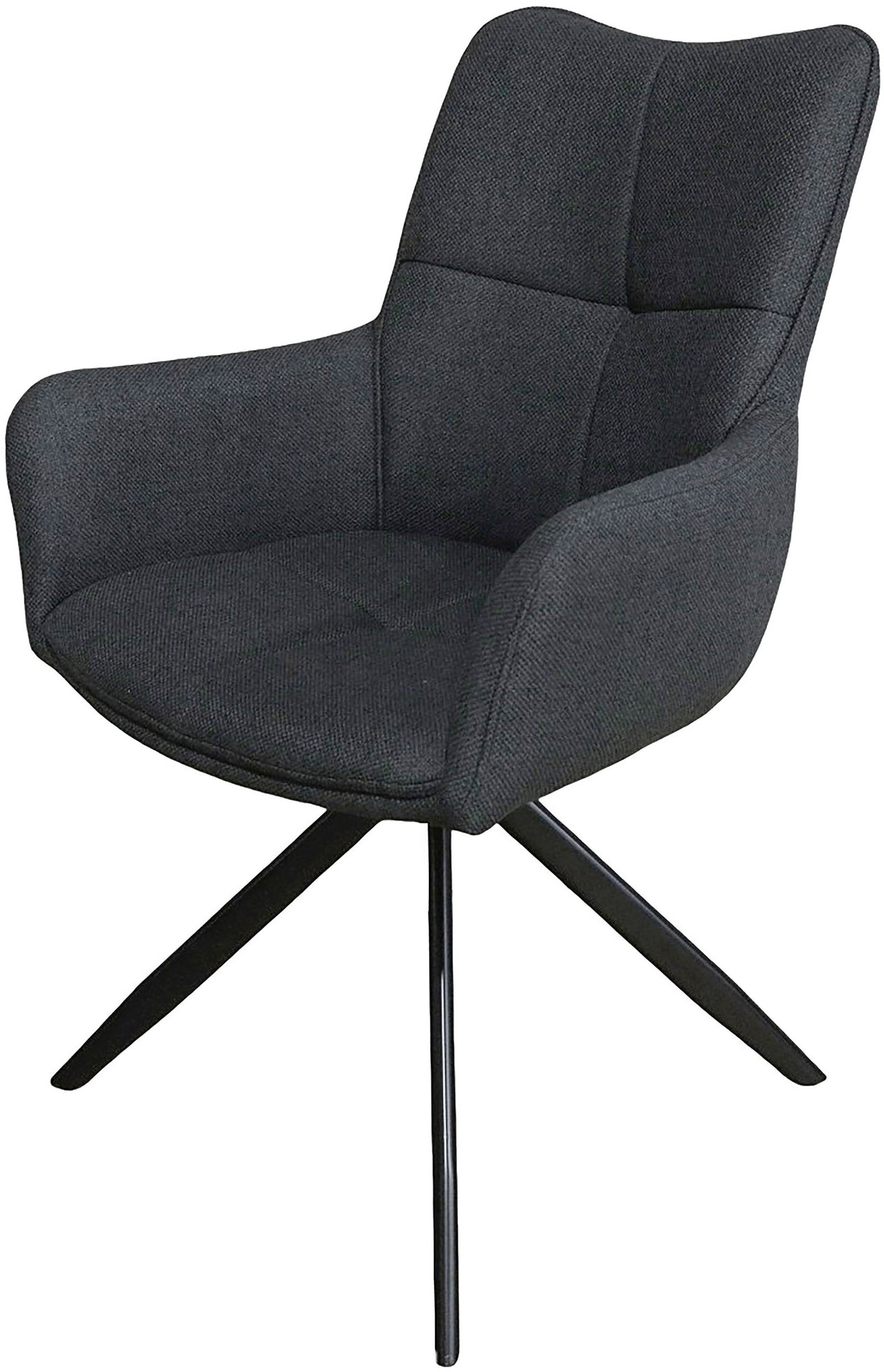 byLIVING Chaise de salle à manger »HAMILTON« (Ensemble) 2 cuisWebstoff, bis 110 kg, 360° drehbar, Schaumstoff, 4er Kreuzgestell