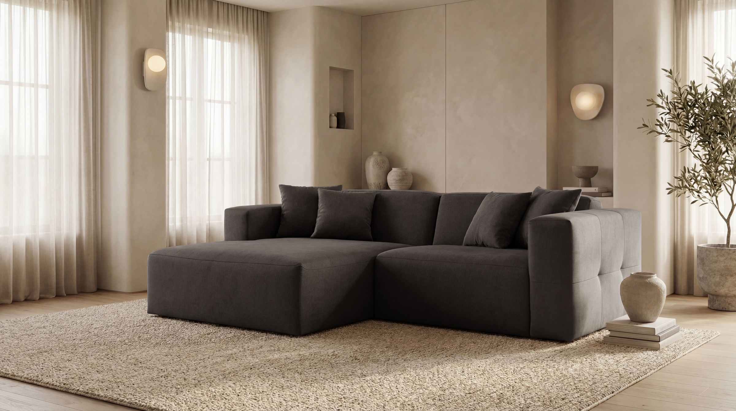 Image of GOODproduct Ecksofa "Kelani" mit dekorativer Knopfsteppung an den Armlehnen