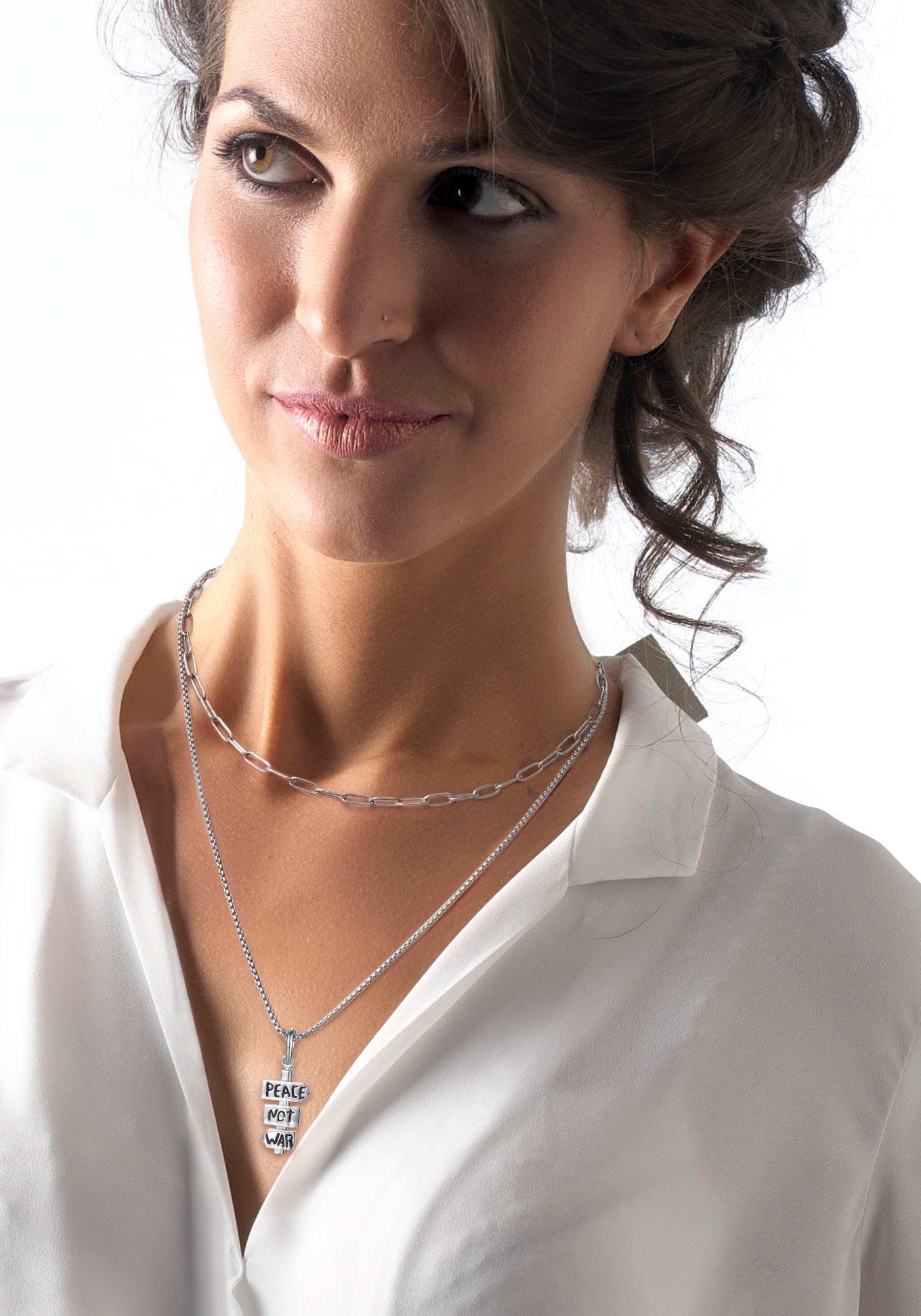 Firetti Kette mit Anhänger »Schmuck Geschenk Peace«, (Set, 1 tlg.)