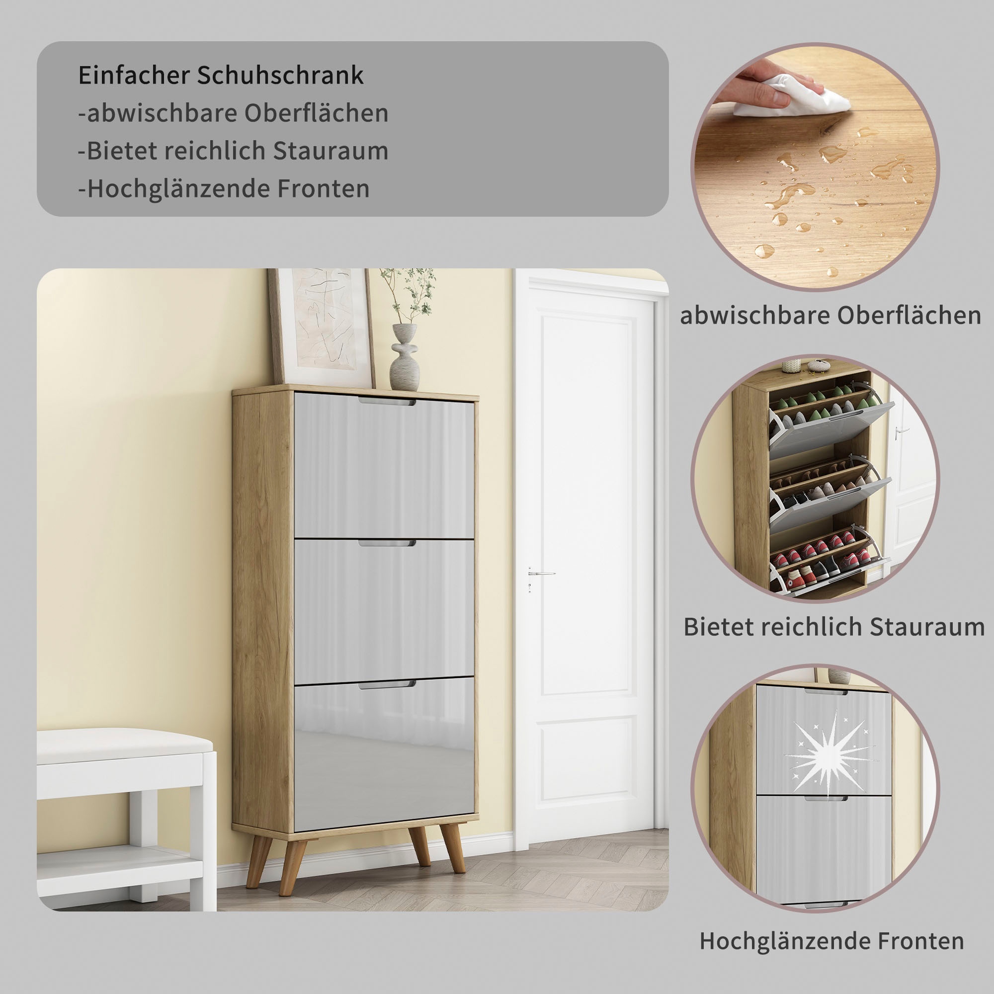 GOODproduct Schuhschrank »Lund« FSC-zertifiziertem Holz, ABS-Kanten, Breite 62 cm