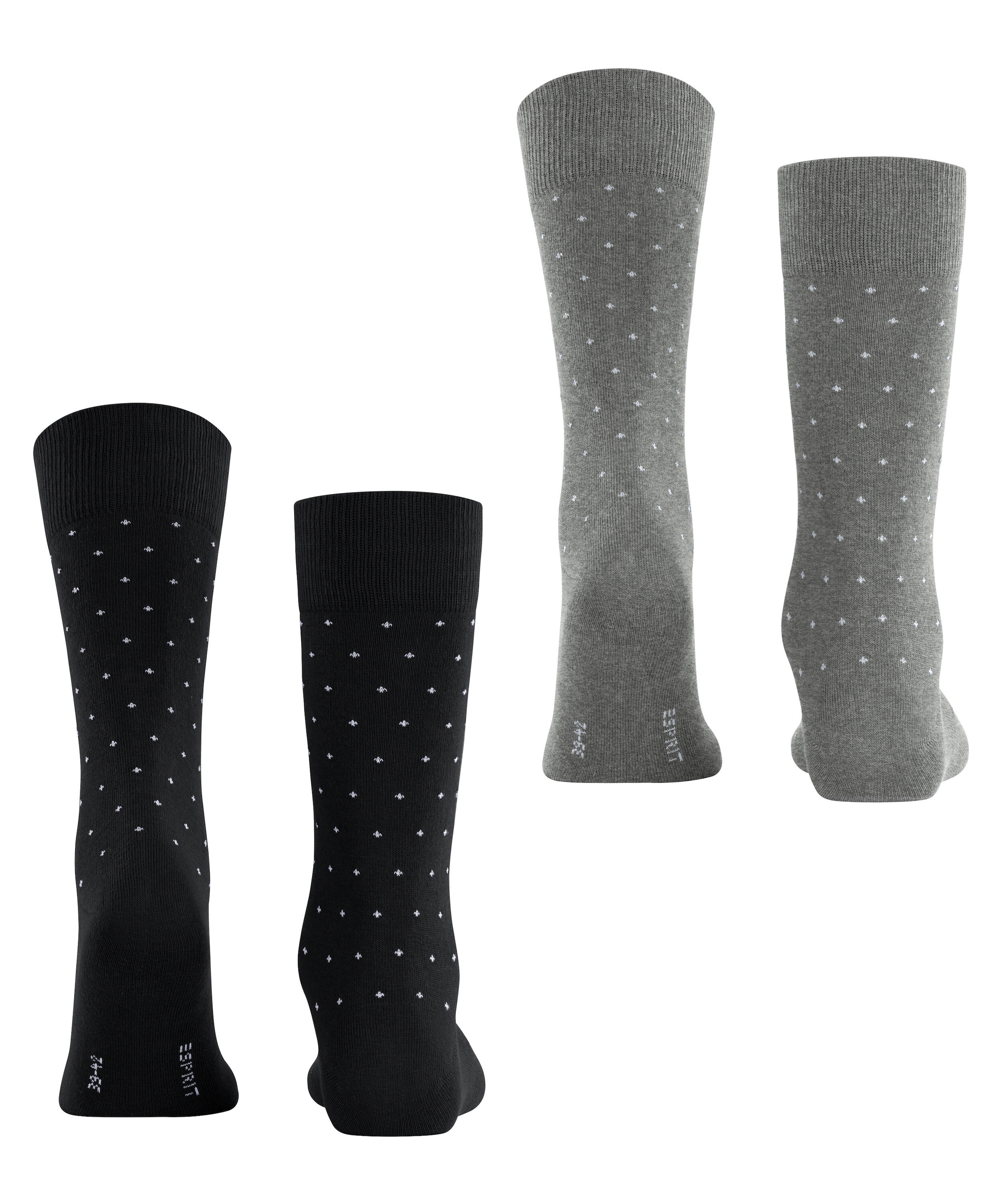 Esprit Socken »Fine Dot« 2 Paar,  gepunktet, geripptes Bündchen, Baumwoll-Mix
