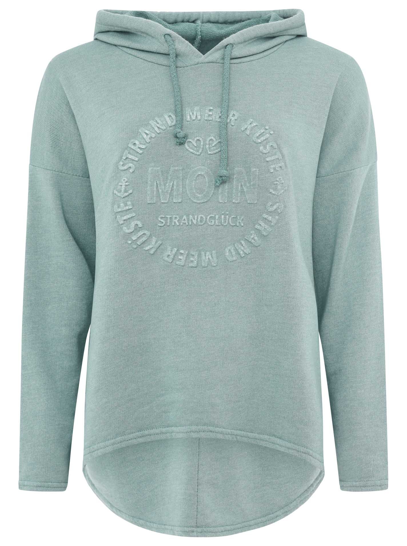 Zwillingsherz Hoodie »"Moin"«, Sweatshirt im Used-Look mit Kapuze und Stempeldruck