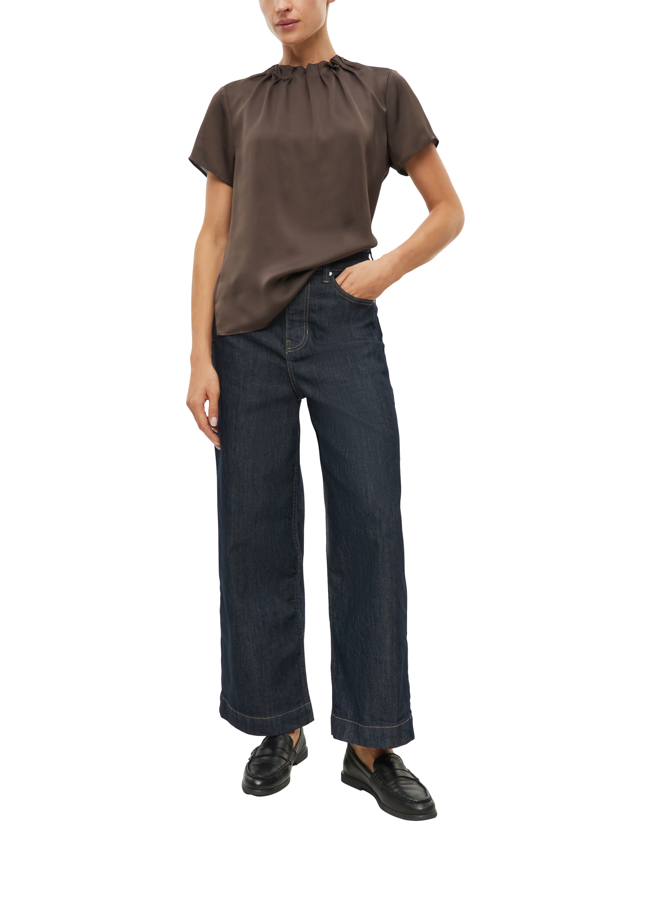 s.Oliver BLACK LABEL Blouse à manches courtes blouse d'été avec imprimé animal