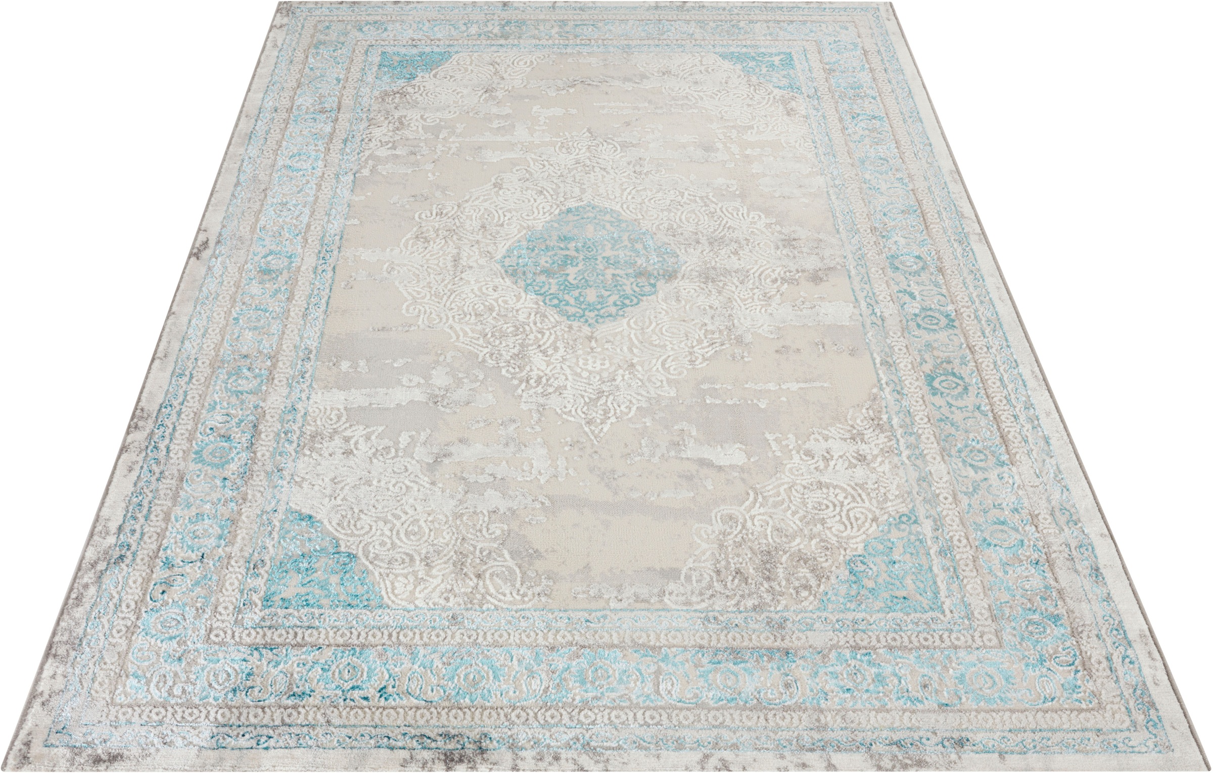 Image of MINT RUGS Teppich »Canela«, rechteckig, 8 mm Höhe, Kurzflor, Orient Design, leichter Glanz, Wohnzimmer, Schlafzimmer, Arbeitszimmer, Robust, Pflegeleicht, Gekettelt bei Ackermann Versand Schweiz