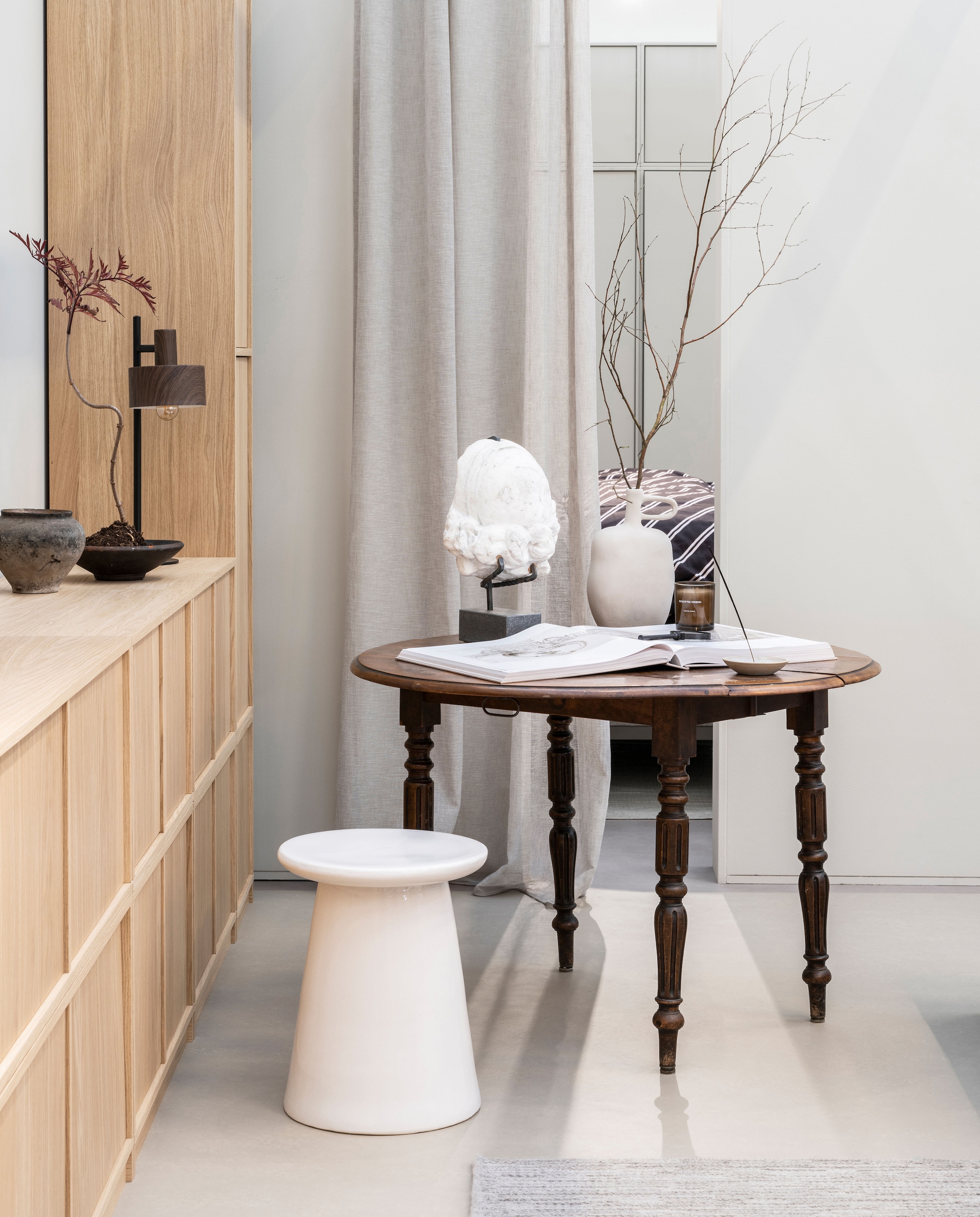 WOOOD Sideboard »Modulair mit Druckmechanismus und Eichenfurnier B 77 x T 40 x H 44 cm« Tragkraft 15 kg pro Einlegeboden, einfach zu montieren