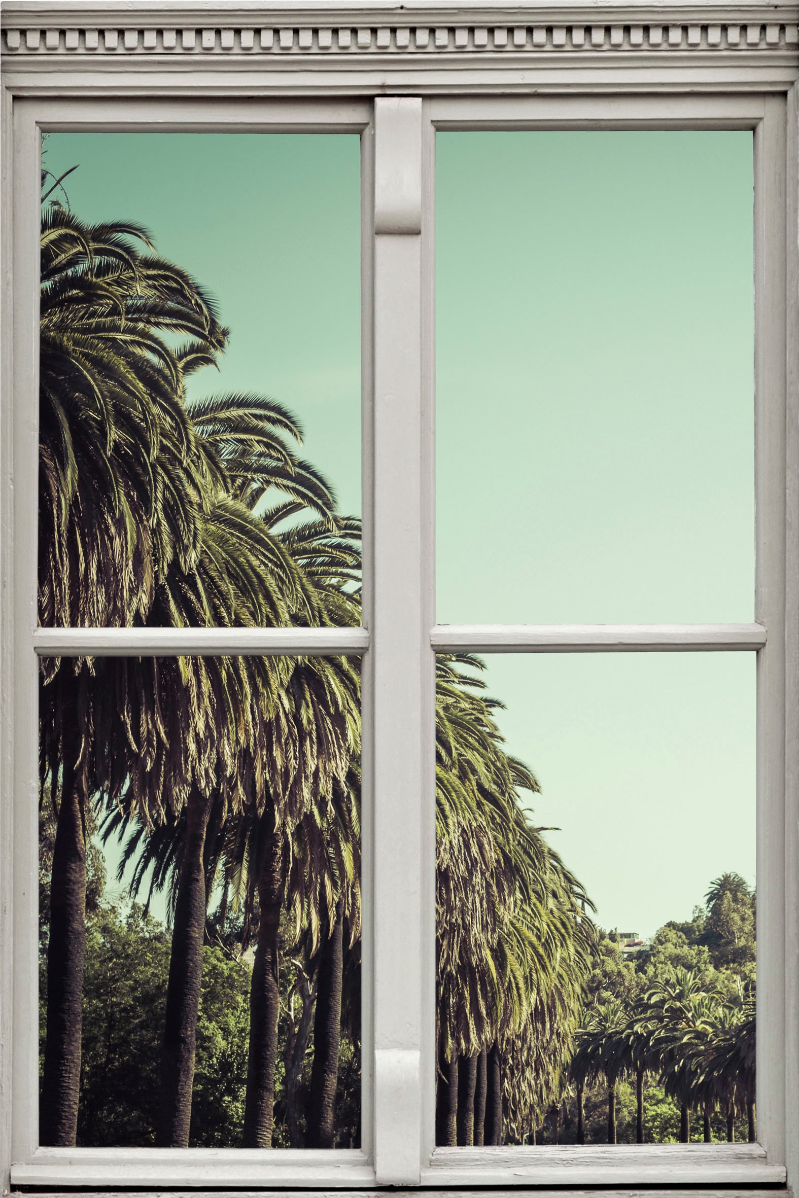 queence Wandsticker »Palmenallee«, Wandsticker, Wandbild, selbstklebend, 3D, Fenster