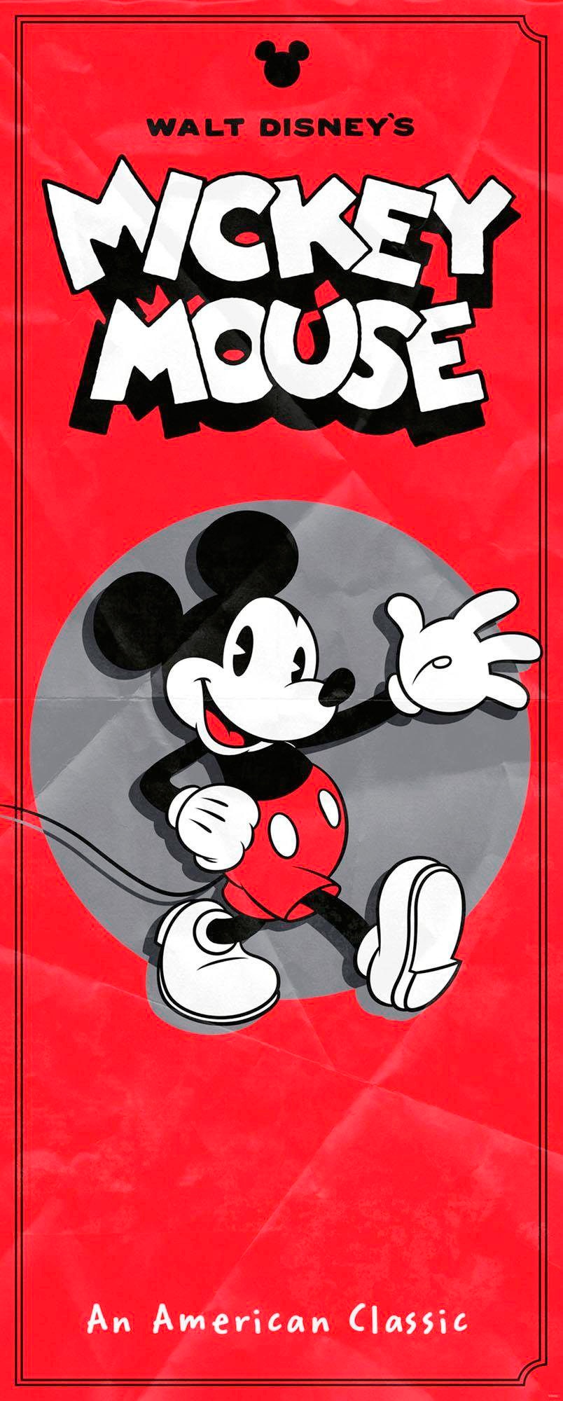 Komar Vliestapete »Mickey American Classic«, 100x250 cm (Breite x Höhe), Vliestapete, 100 cm Bahnbreite