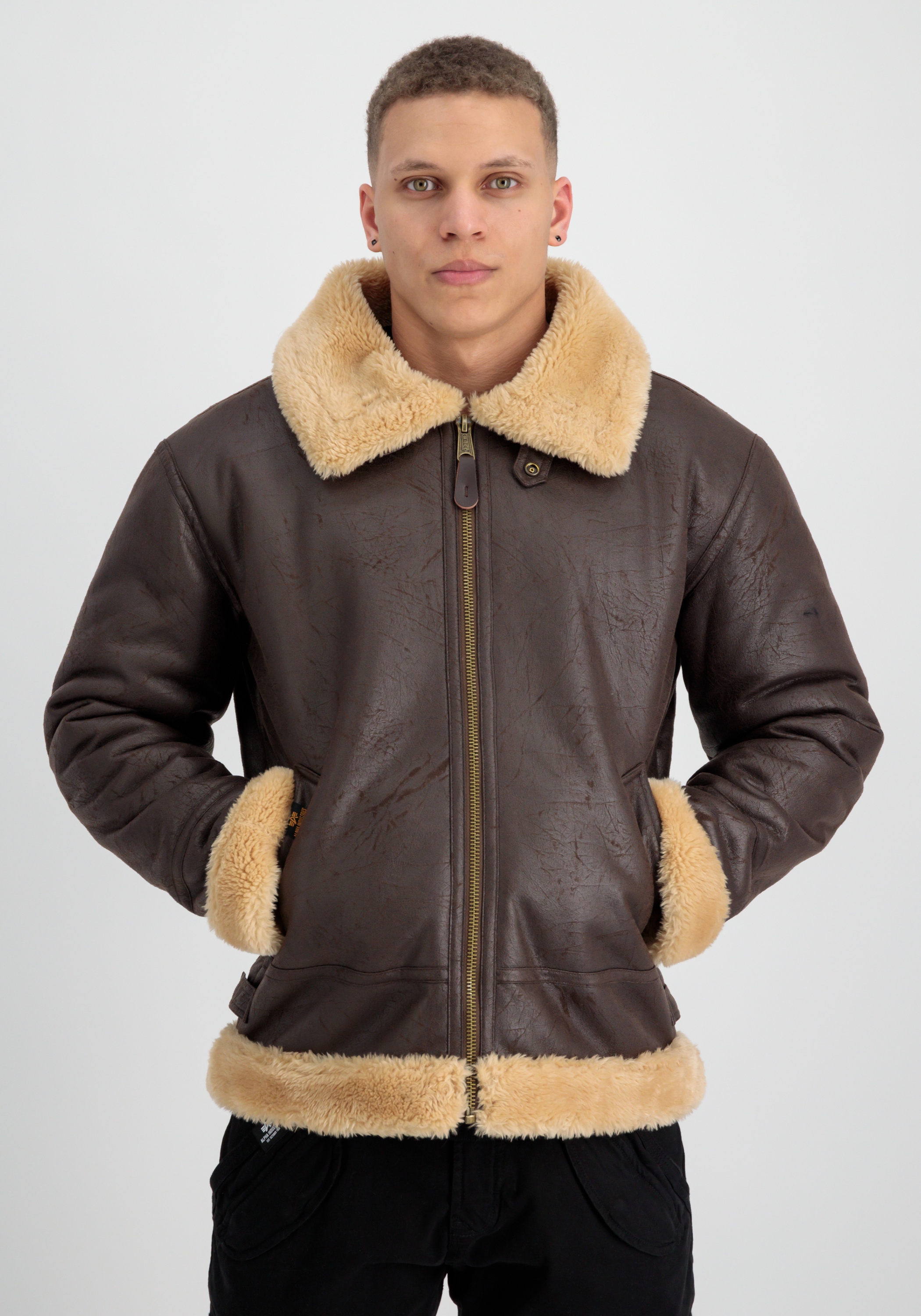 Alpha Industries Lederjacke »Alpha Industries Men - Bomber Jackets B-3 Faux Leather«