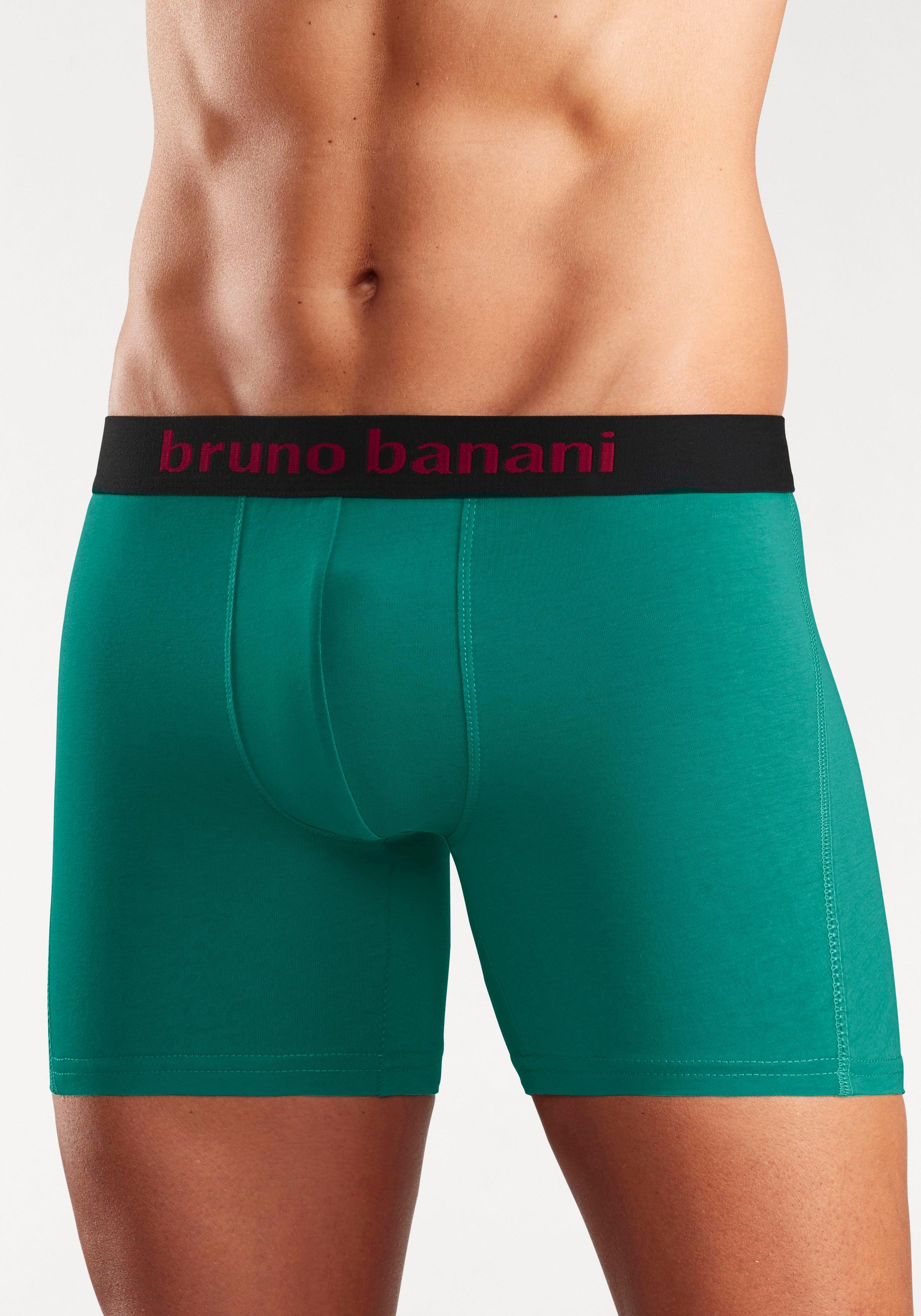 Bruno Banani Boxer »Boxershorts für Herren« Paquet, 4 cuis mit längerem Bein und auffälligen Logobund