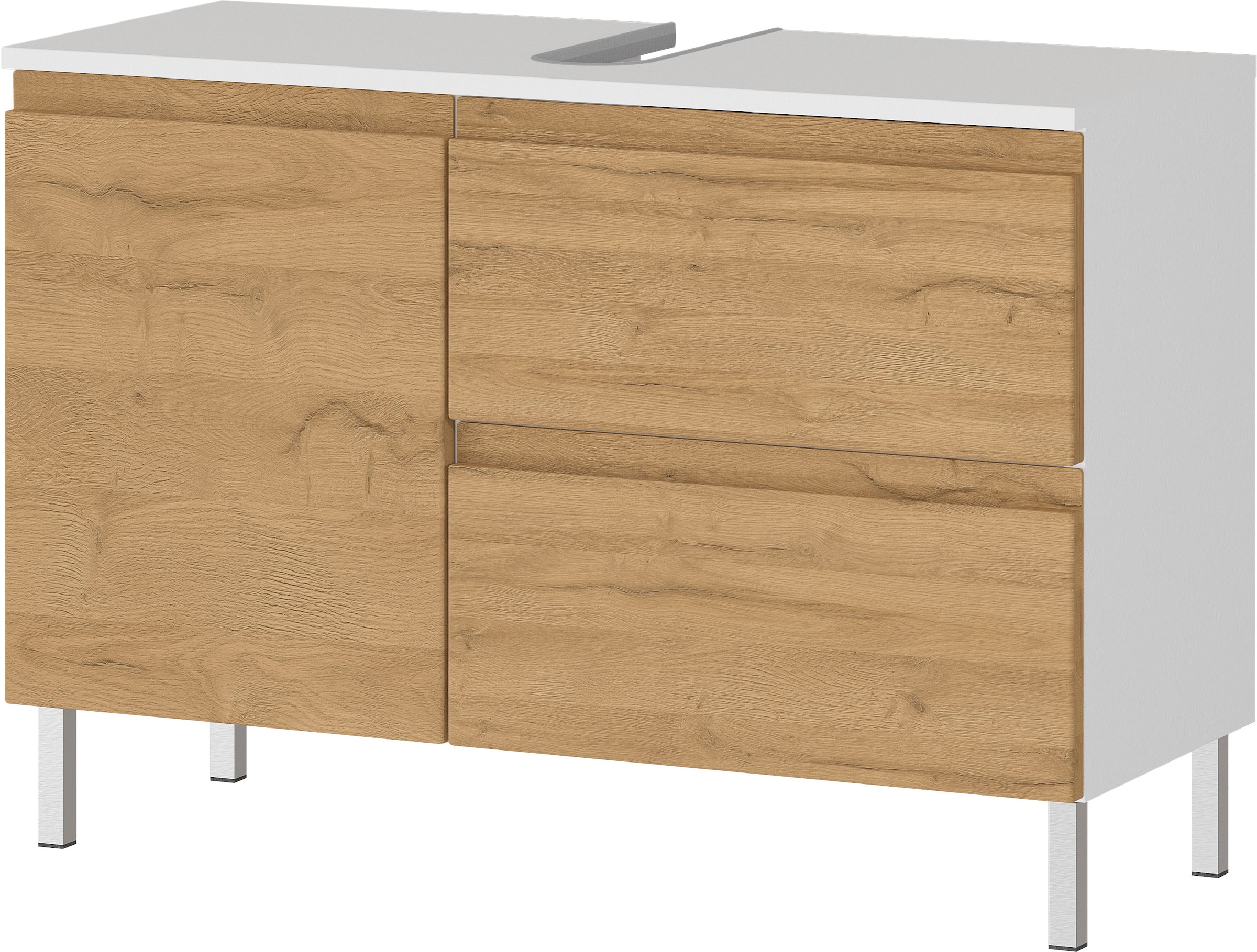 GERMANIA Waschbeckenunterschrank »Torrance«, (in 2 Breiten), mit Schublade & Füssen aus Metall, griffloses Design, Made in Germany