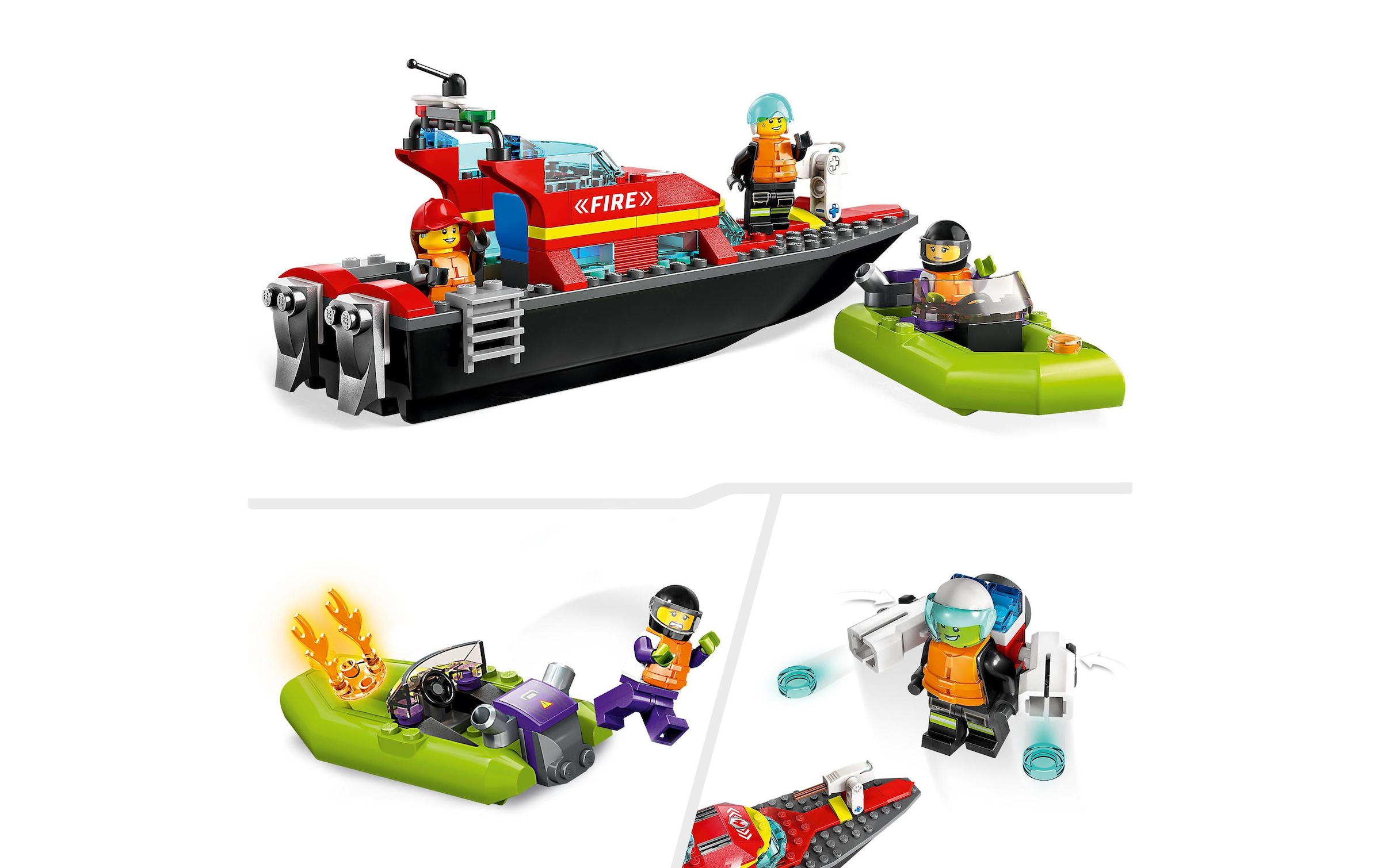 LEGO® Konstruktionsspielsteine »Feuerwehrboot«, (144 St.)