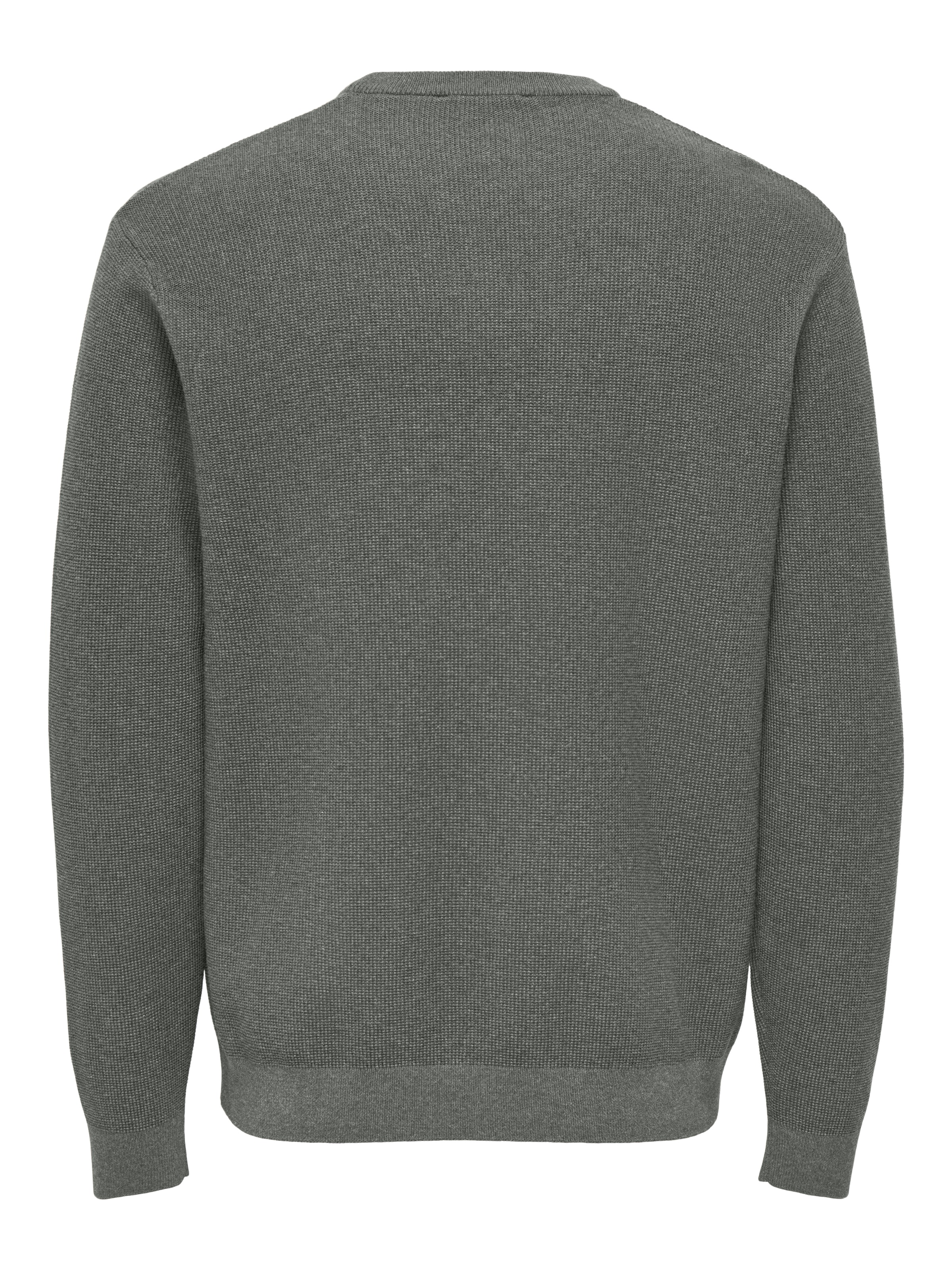 ONLY & SONS Strickpullover »ONSJOEY RLX MELANGE LS WAFFLE KNIT NOOS« Baumwolle, relaxed fit