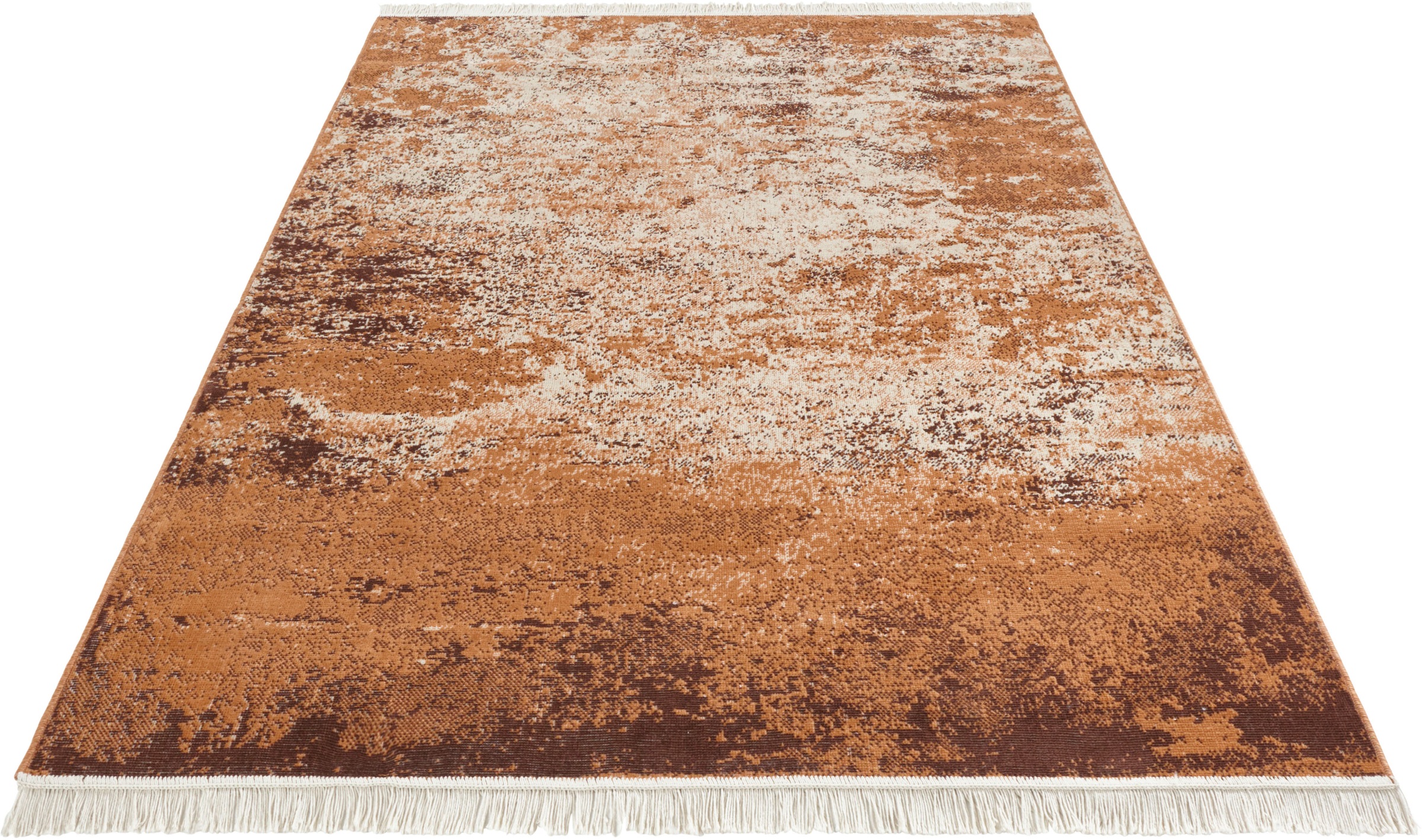 Image of NOURISTAN Designteppich »Sahar«, rechteckig, 1 mm Höhe, Faltbarer Deko-Teppich, Orient Optik, Vintage Design, Fransen, Wohnzimmer, Schlafzimmer, Robust, Pflegeleicht bei Ackermann Versand Schweiz