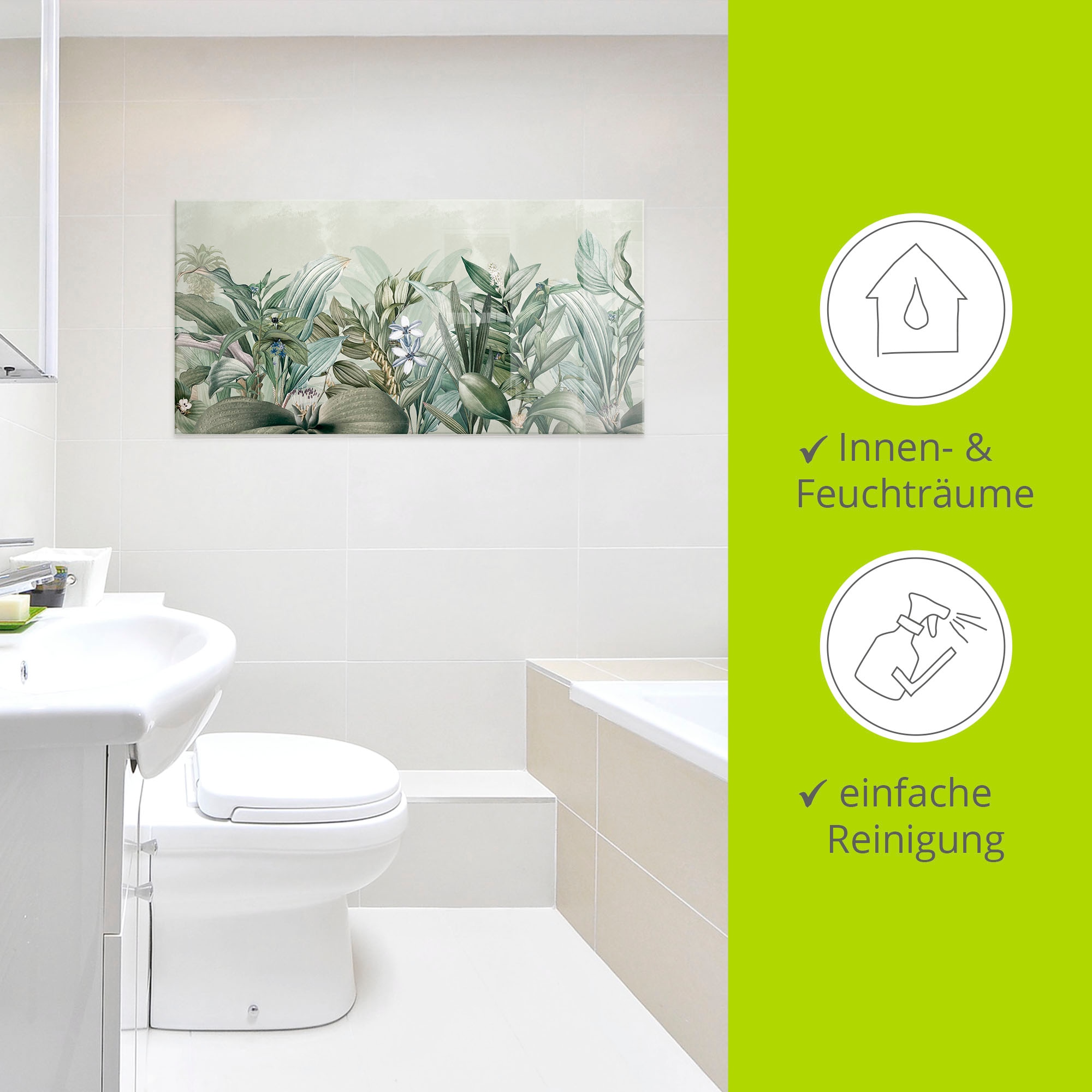 Artland Glasbild »Exotischer Floral Garten Landschaft« Blumenwiese 1 Stk. tlg. in verschiedenen Grössen