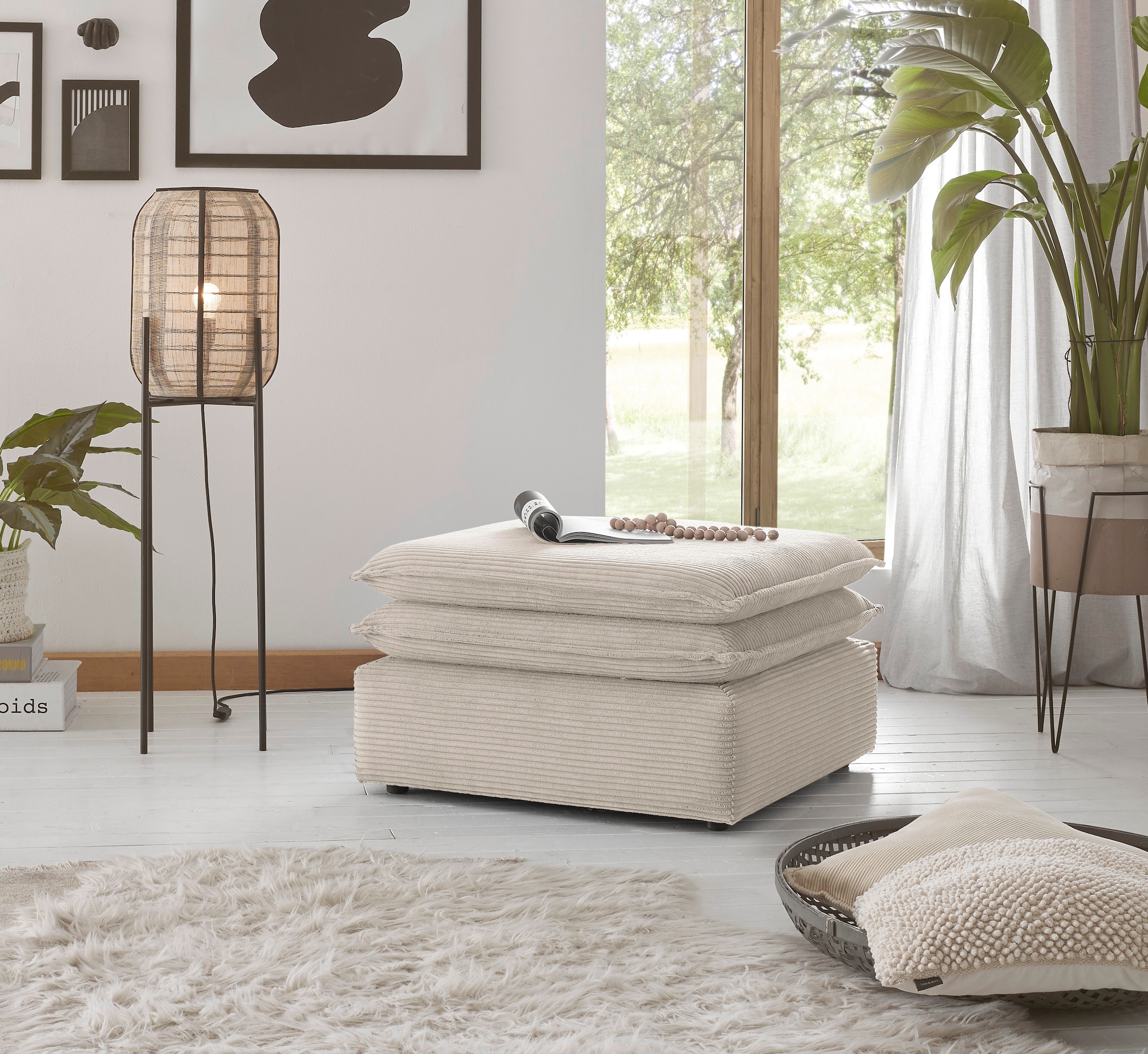 Home affaire Hocker »PIAGGE« Hochwertiger Cord, passend zum Sessel