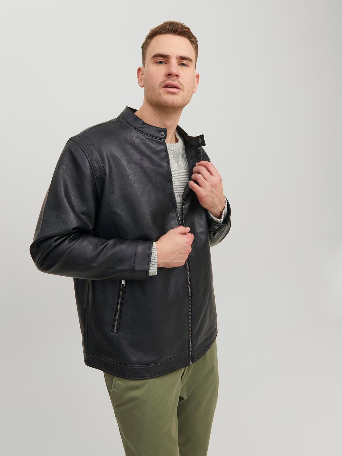 Jack & Jones PlusSize Bikerjacke »JJEROCKY CLEAN JACKET NOOS PLS«