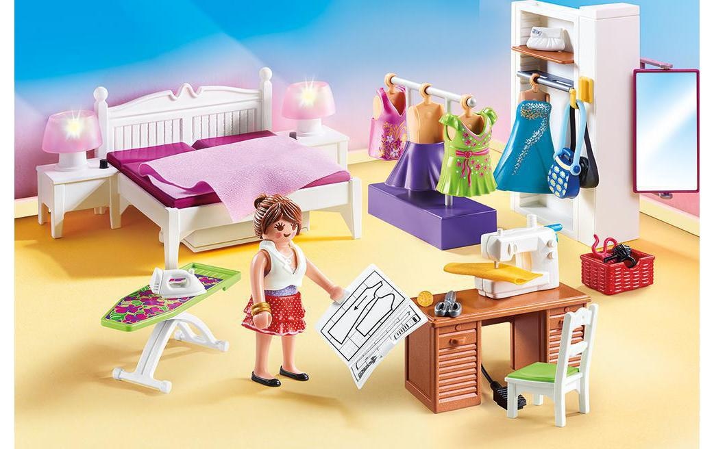 Playmobil® Spielbausteine »Dollhouse Schlafzimmer mit Nähecke 70208«