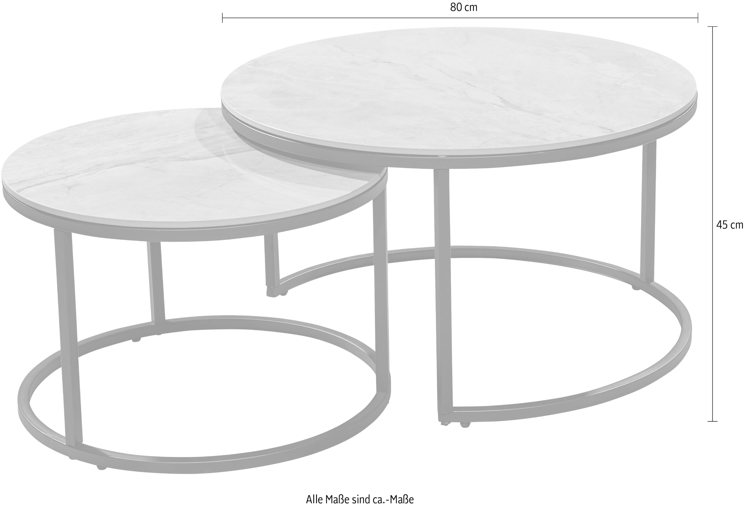 Stolkom Table basse »Stolkom Gino B/H 80/60x42/38« 1 cuis tlg.