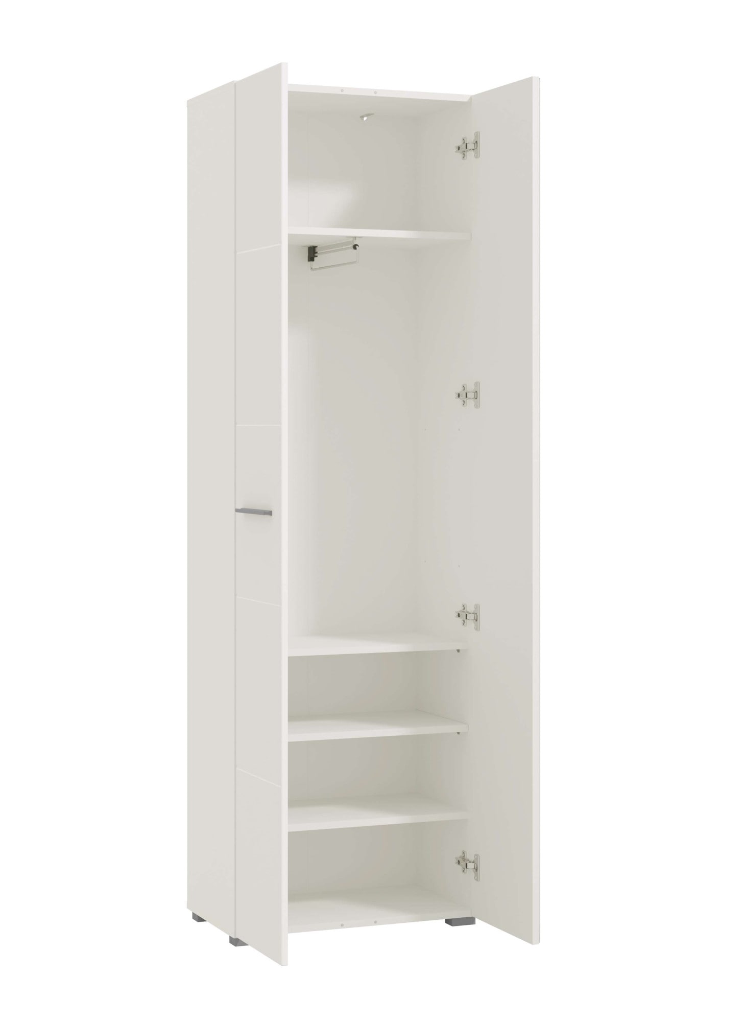 Home affaire Garderobenschrank »Beny Kleiderschrank, Stauraumschrank, Flurschrank, Höhe 193 cm«, Hochglanzfronten, Spiegeltür, Breite 60 cm, ausziehbare Kleiderstange
