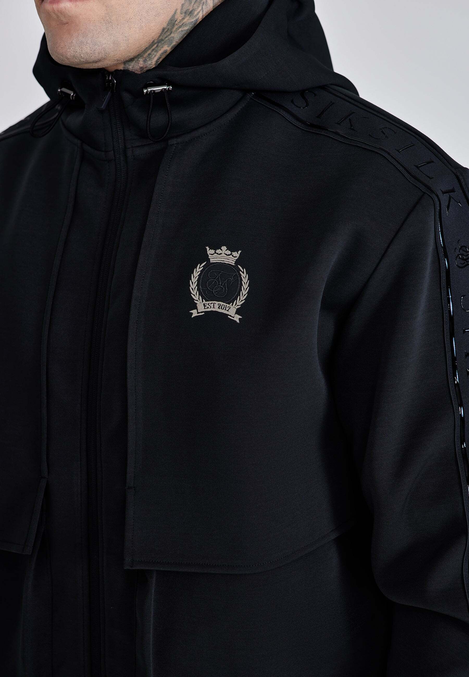 Siksilk Veste sweat »Siksilk Sweatjacke Utility Hoodie«