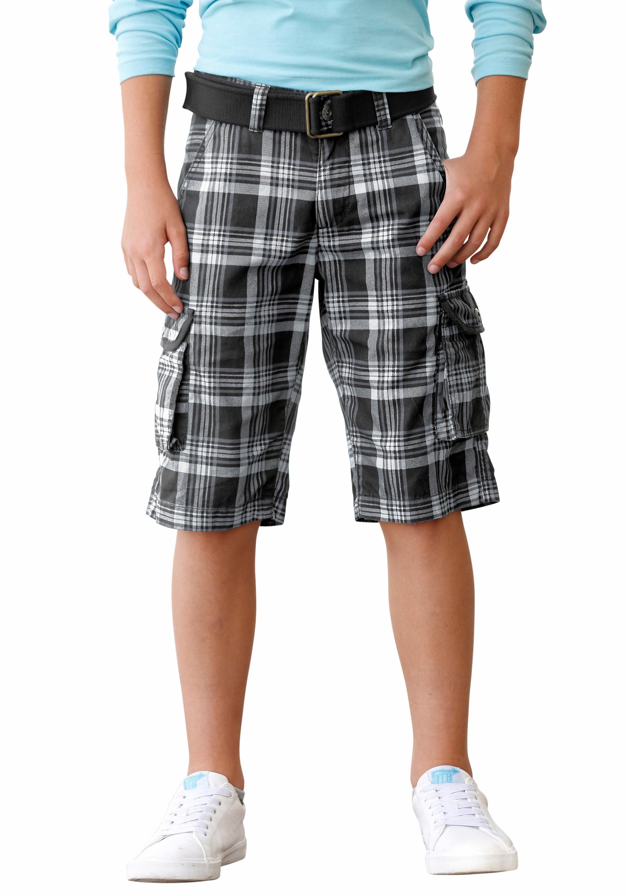 Image of Arizona Bermudas, (Set, 2 tlg.), in coolem Karo mit Textilgürtel bei Ackermann Versand Schweiz