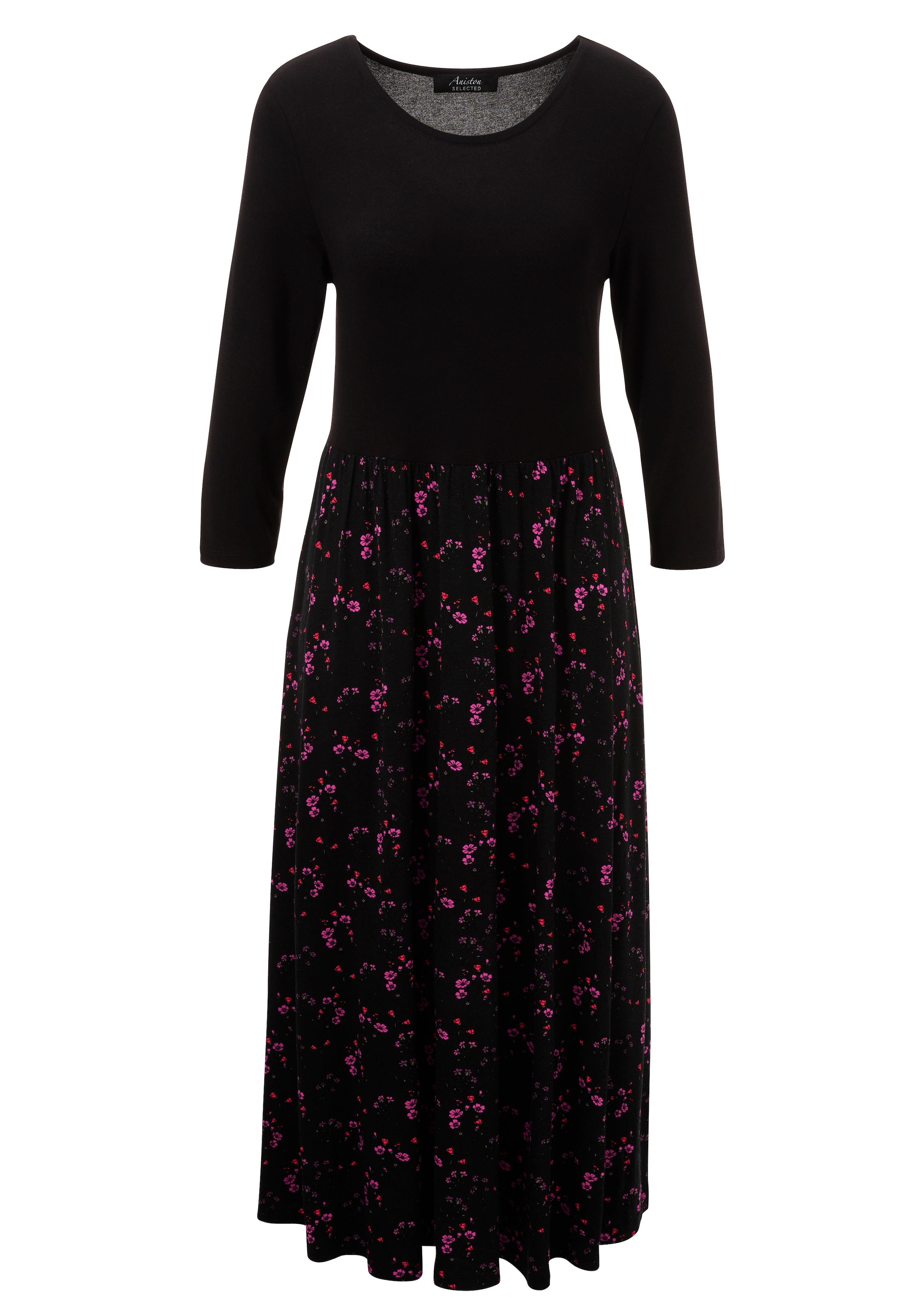 Aniston SELECTED Midikleid, farbharmonischen, floralem Alloverdruck - NEUE KOLLEKTION