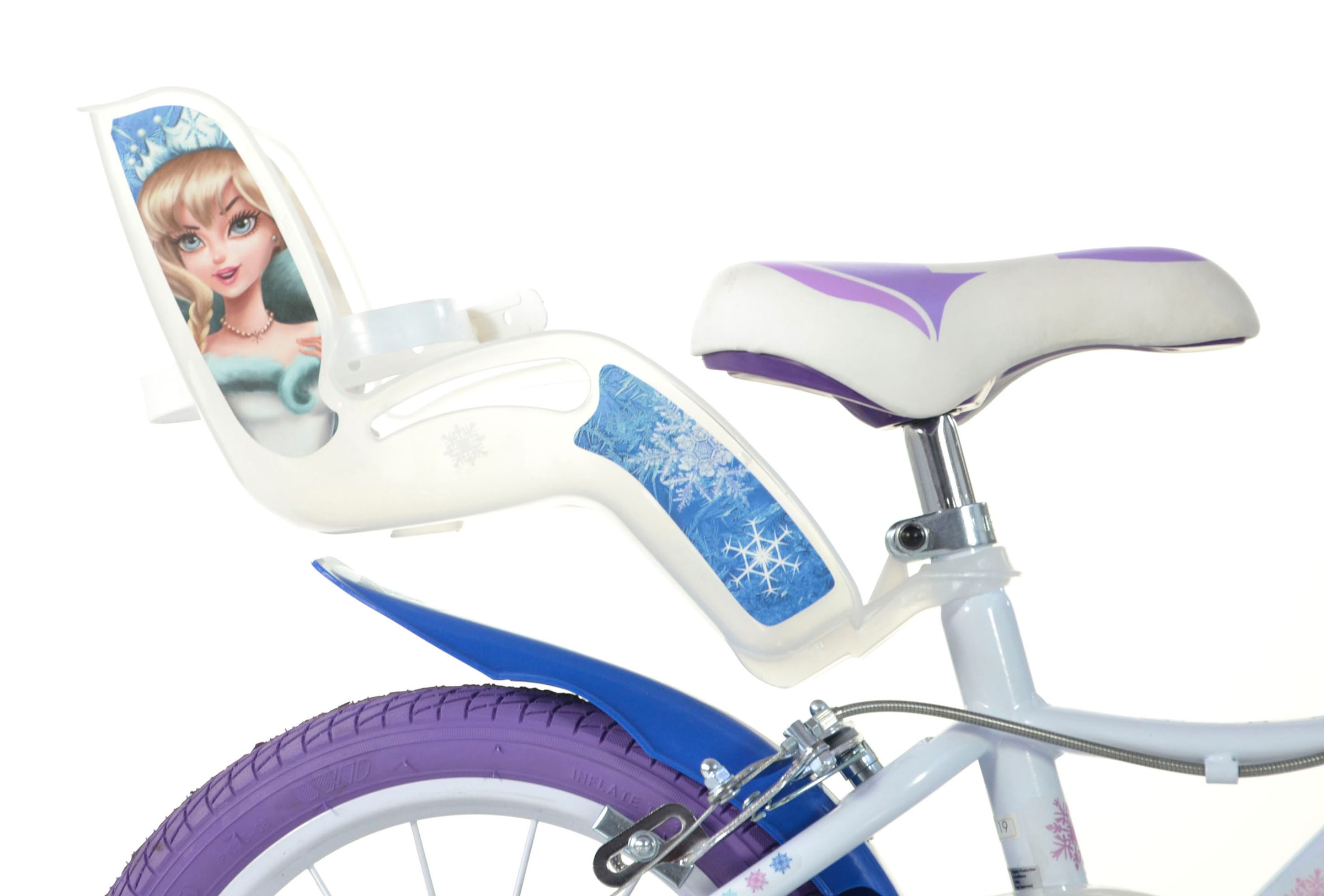 Dino Kinderfahrrad »Snow Queen Eiskönigin«, 1 Gang, mit Stützrädern, Korb und Puppensitz