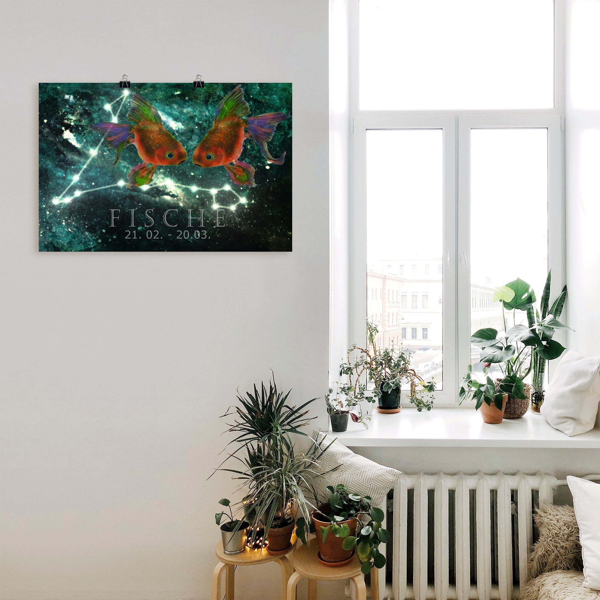 Artland Wandbild »Sternzeichen - Fische«, Bilder von Sternzeichen, (1 St.), als Leinwandbild, Poster in verschied. Grössen