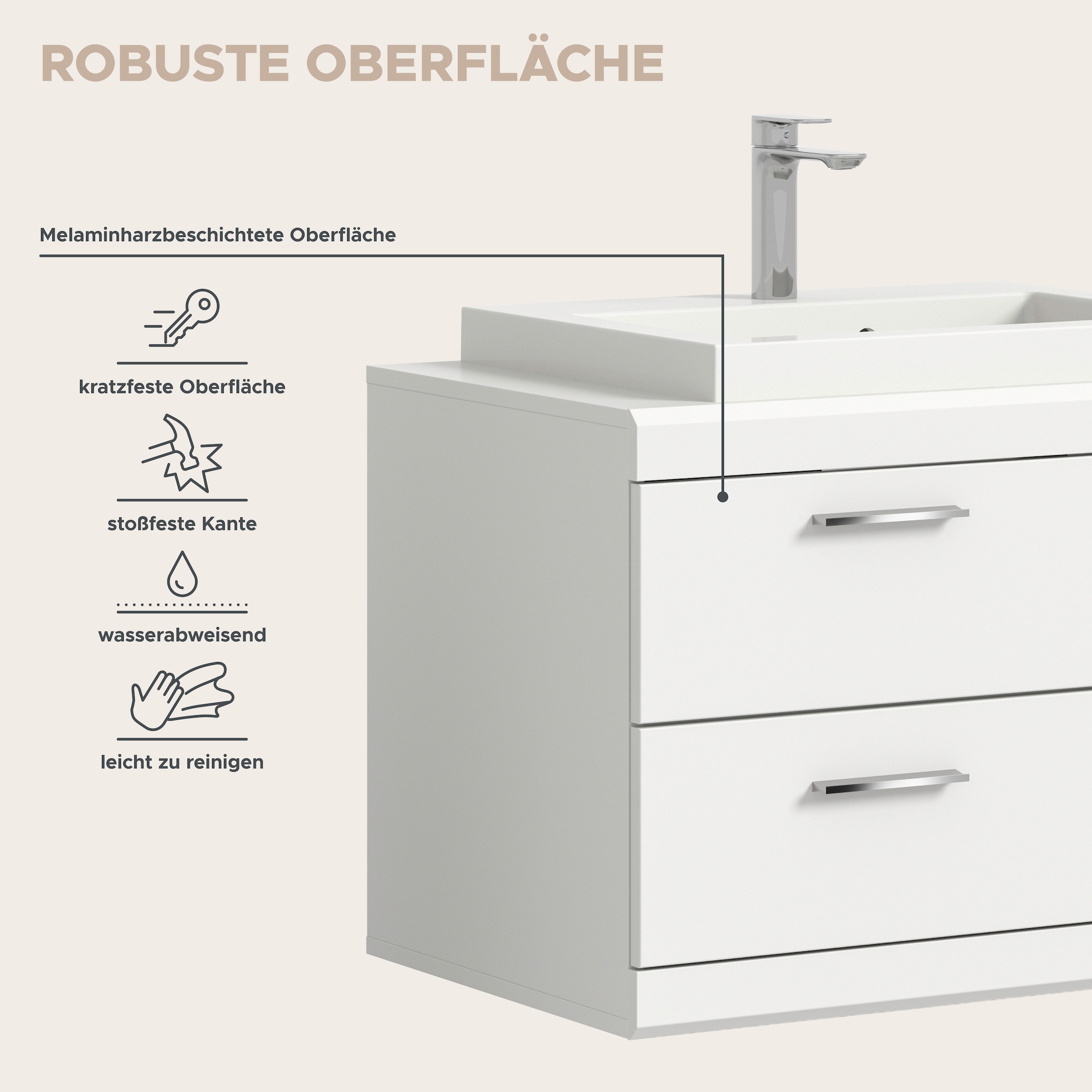 welltime Ensemble de meubles de salle de bain »SIENA, 4-teilig, je 2x Waschtisch inkl. Waschbecken & Spiegelschrank«