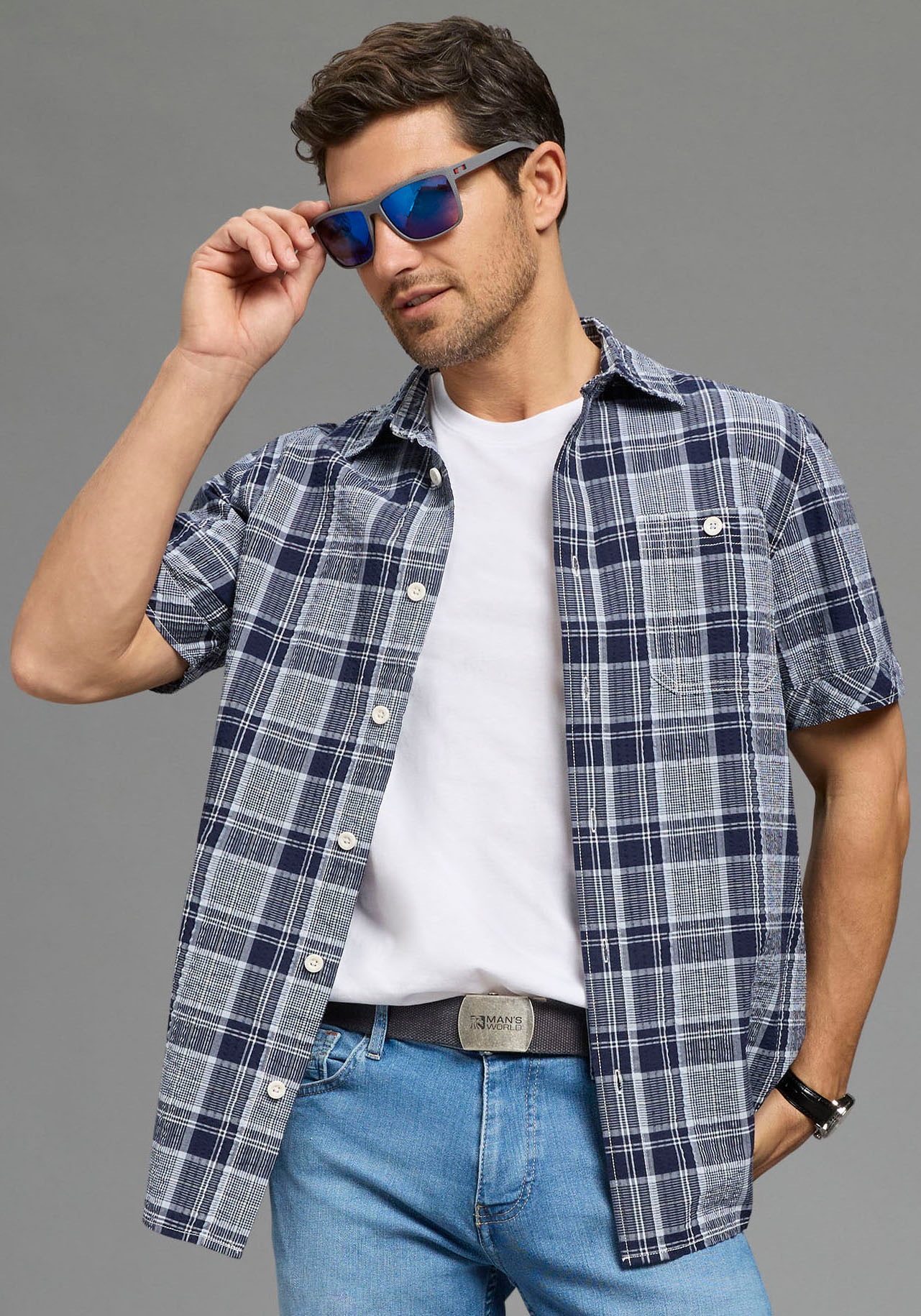 Image of Mans World Stoffgürtel aus Textilband im zeitlosen Design - NEUE FARBE im used Look