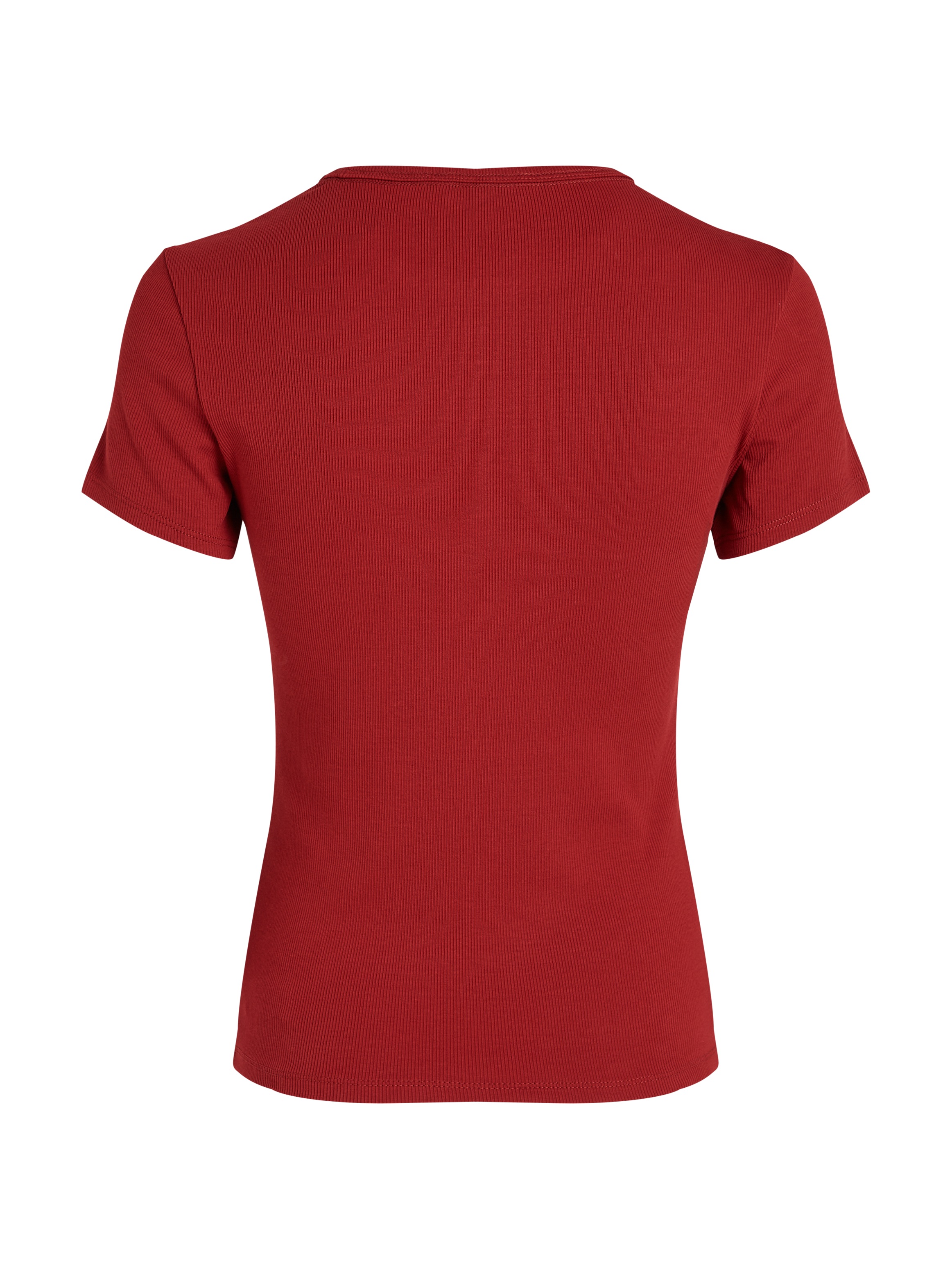 Tommy Jeans T-Shirt »Slim Essential Rib Shirt, Rippshirt Rundhalsshirt«, mit Logostickerei