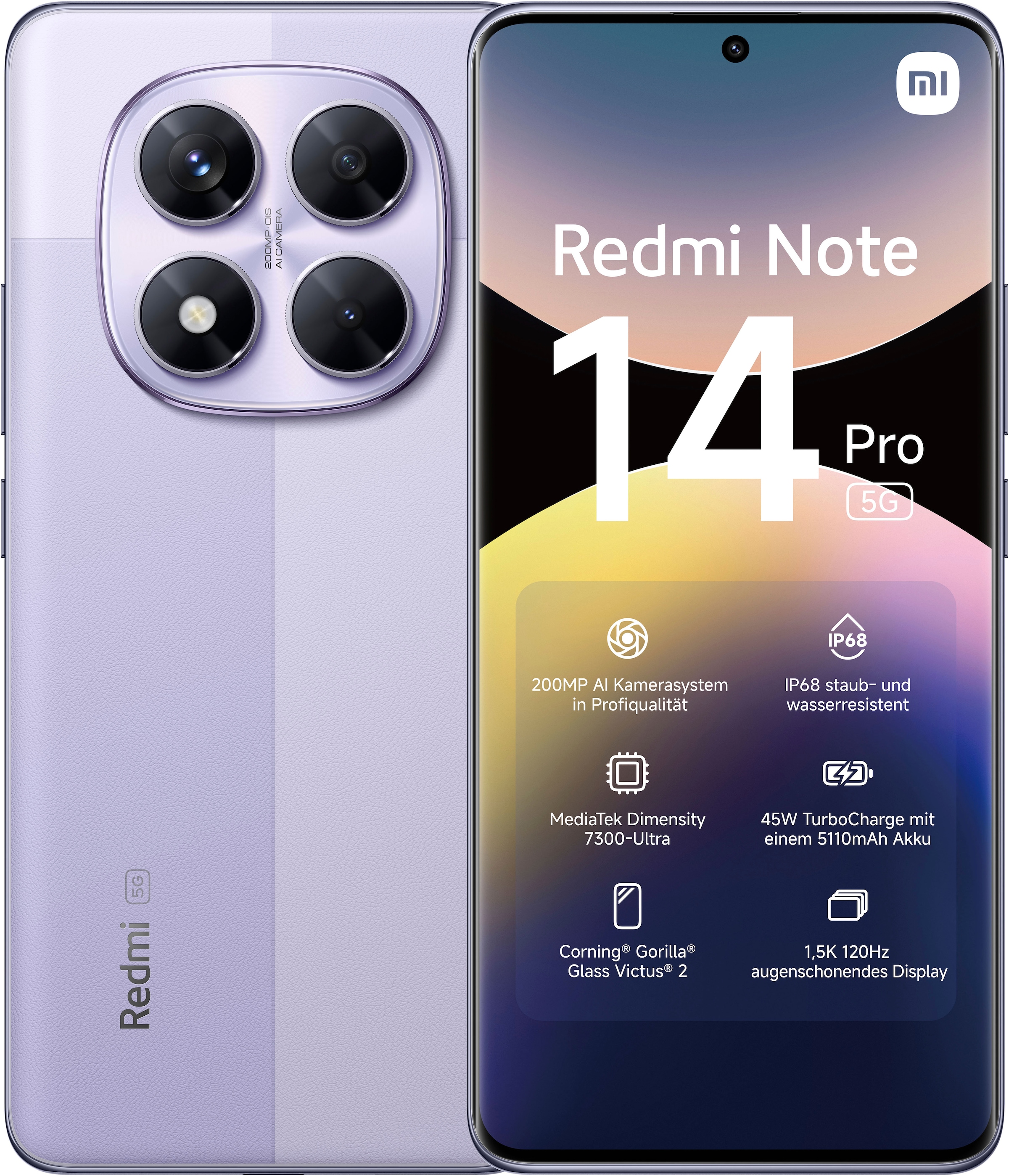 Xiaomi Smartphone »Redmi Note 14 Pro 5G« Lavendelviolett