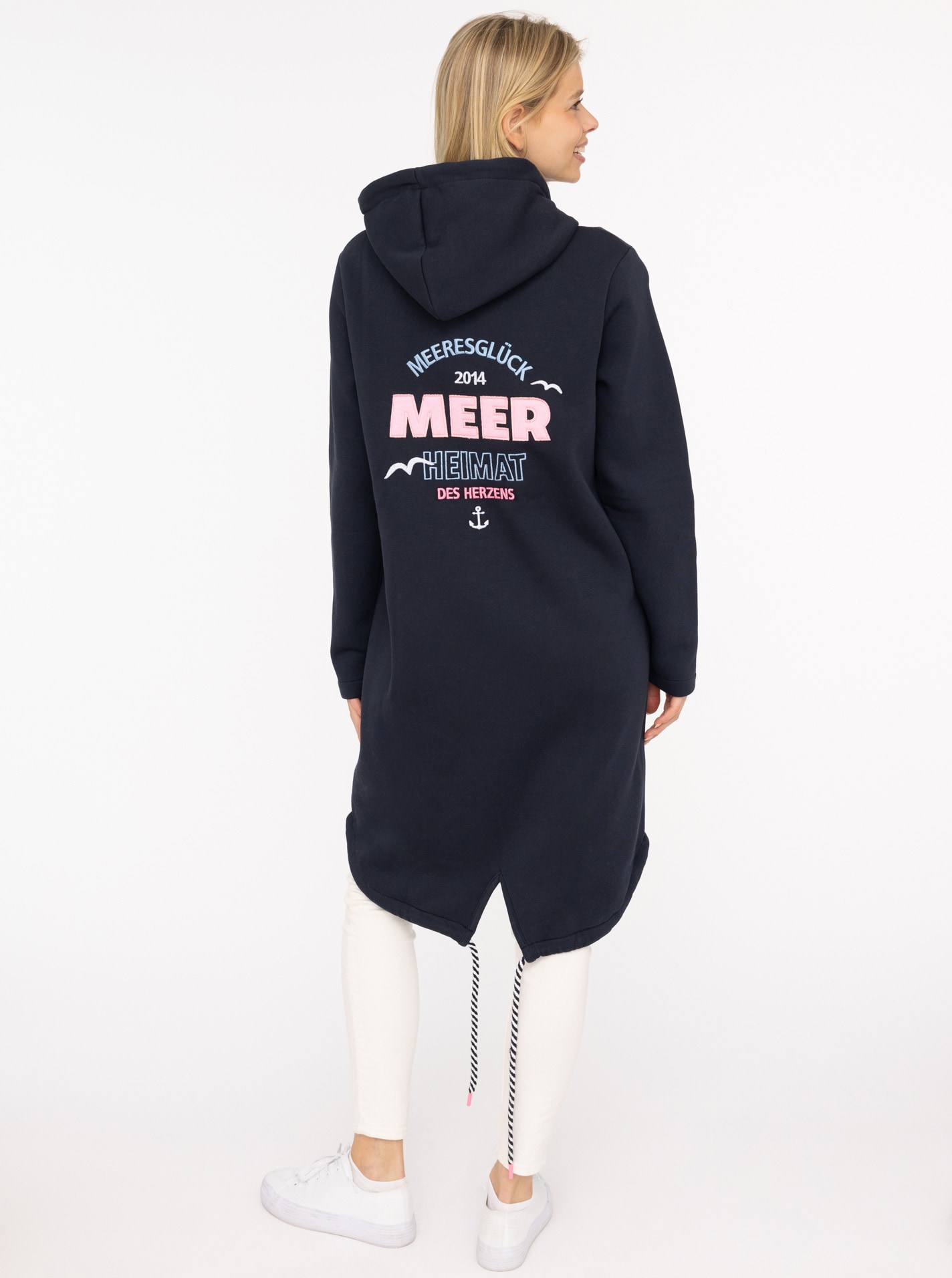 Zwillingsherz Jerseymantel »"Meeresglück"«, mit grossem Motiv am Rücken