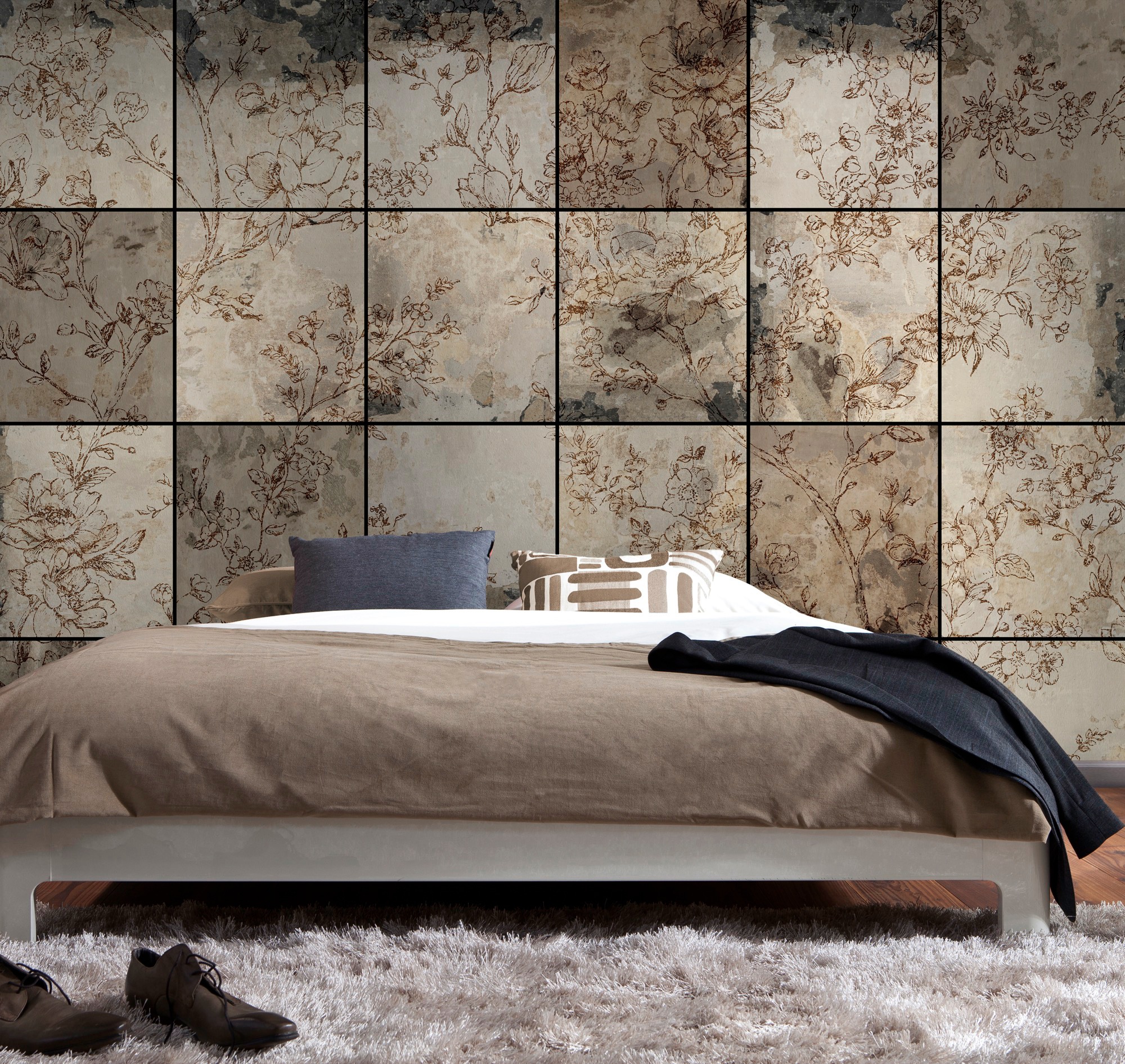 Komar Vliestapete »Digitaldruck Vlies - Emboss - Grösse 300 x 280 cm«, bedruckt, Wohnzimmer, Schlafzimmer