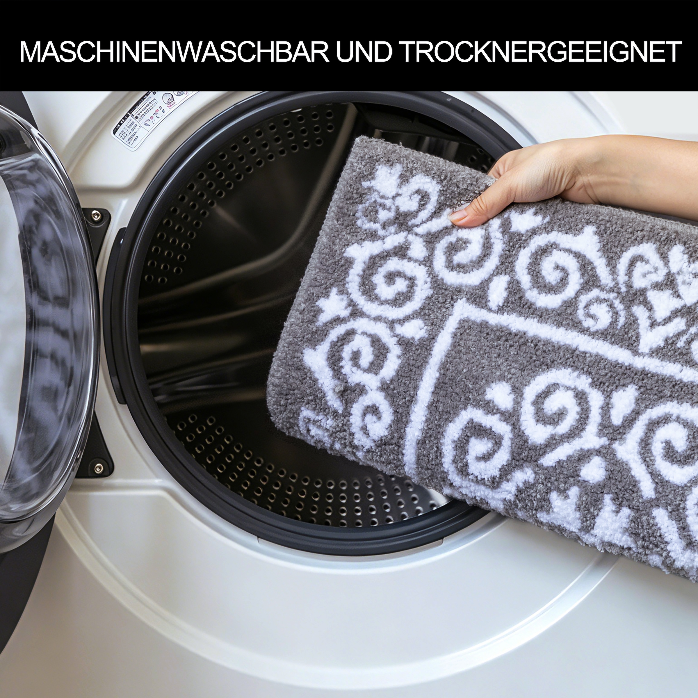 GOODproduct Badematte »Dafna, Badteppich, Badvorleger, Badezimmer Teppich« Höhe 12 mm rutschhemmend beschichtet fussbodenheizungsgeeignet | schnell trocknend Orient-Optik, Vintage Design