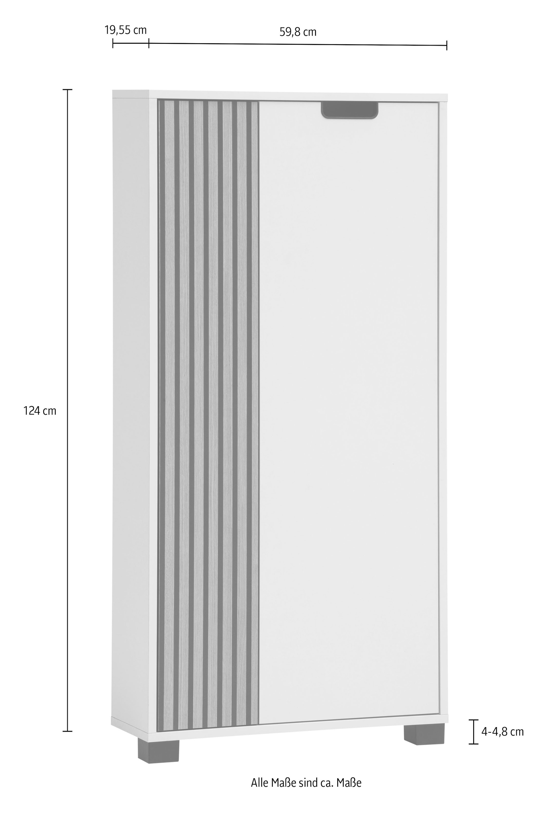 Schildmeyer Unterschrank »Ryker Unterschrank, Breite 59 cm«, (1 St.), Tür links in Akustik-Optik - Breite: 19,5 cm, rechts: 36,1 cm
