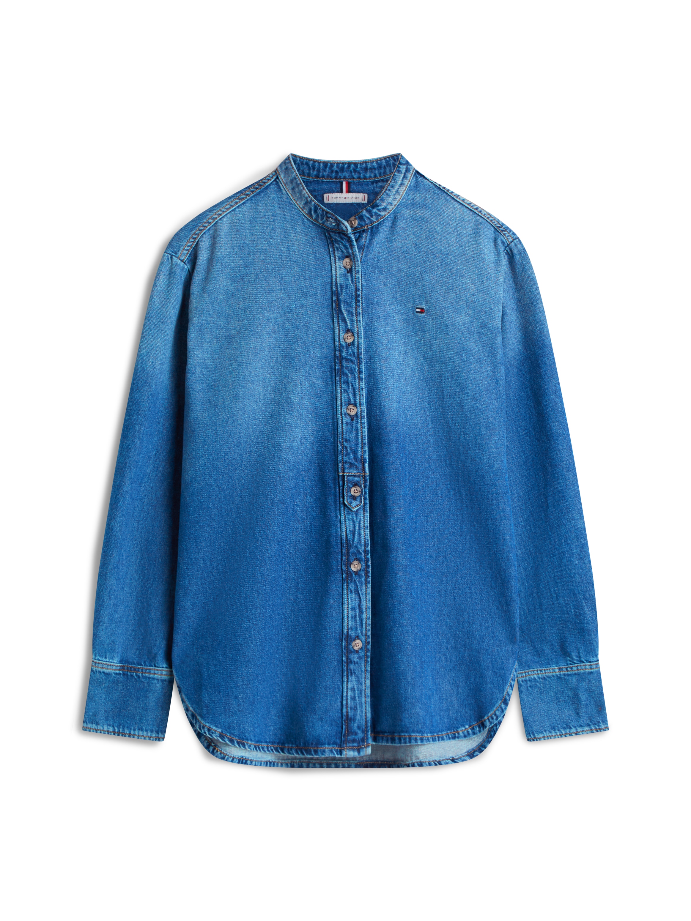 Tommy Hilfiger Jeansbluse »DNM GLOW STAND-COLLAR SHIRT LS«