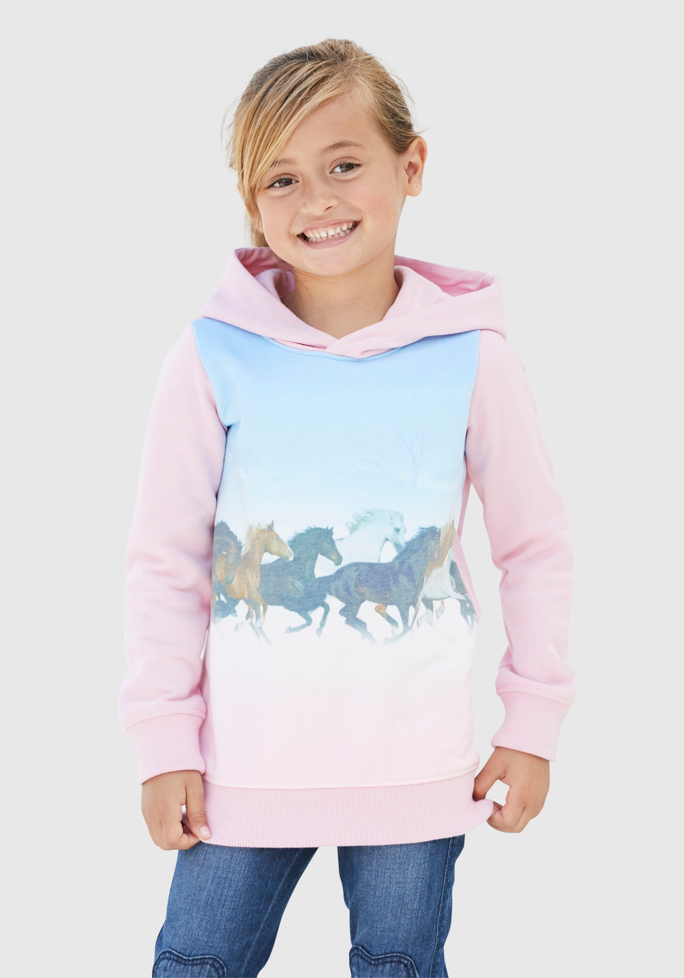 Image of KIDSWORLD Longsweatshirt, mit Pferdedruck bei Ackermann Versand Schweiz