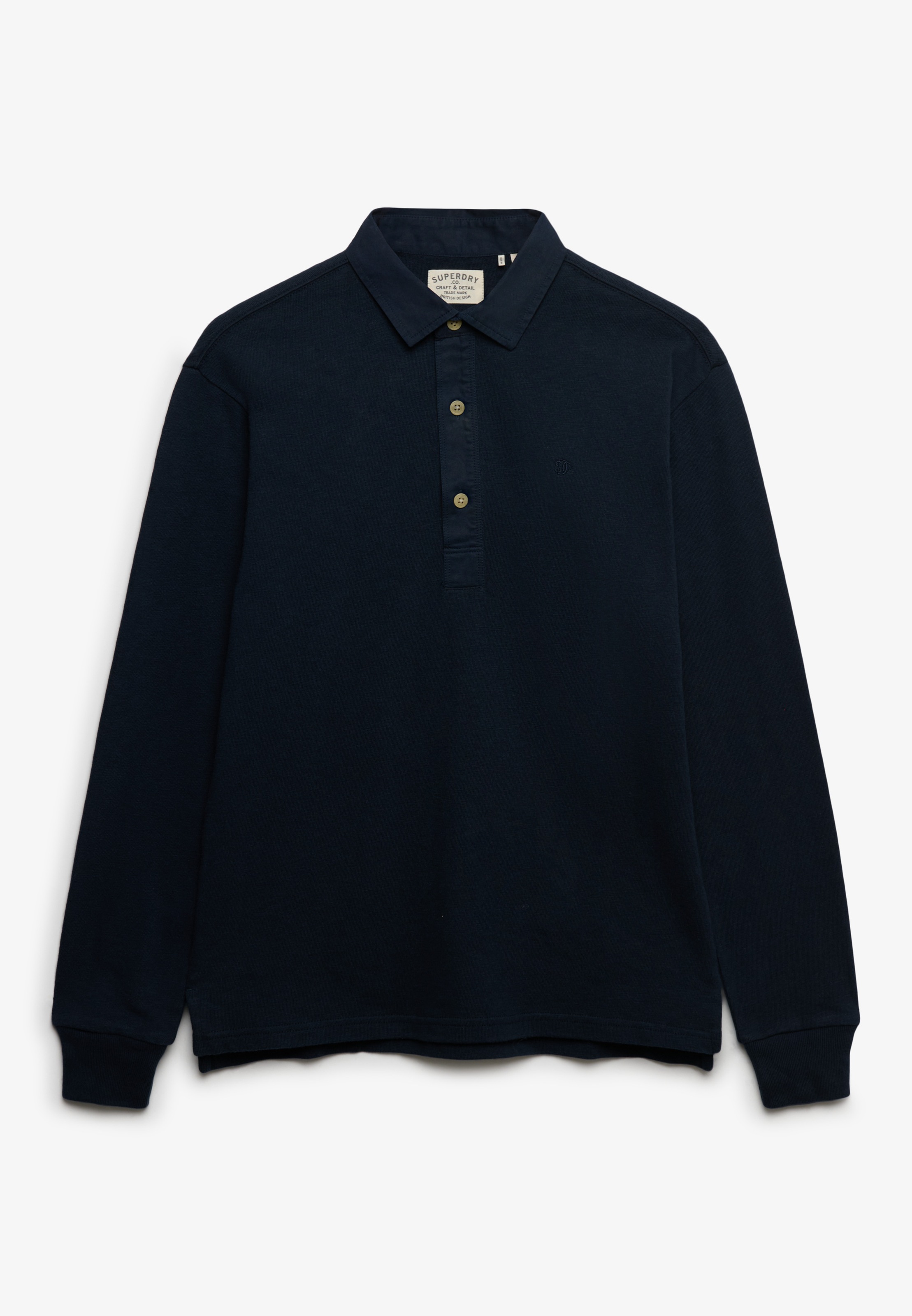 Superdry Langarm-Poloshirt »CLASSIC RUGBY TOP« aus Baumwolle und Single Jersey, Relaxed Fit, mit kurzer Knopfleiste