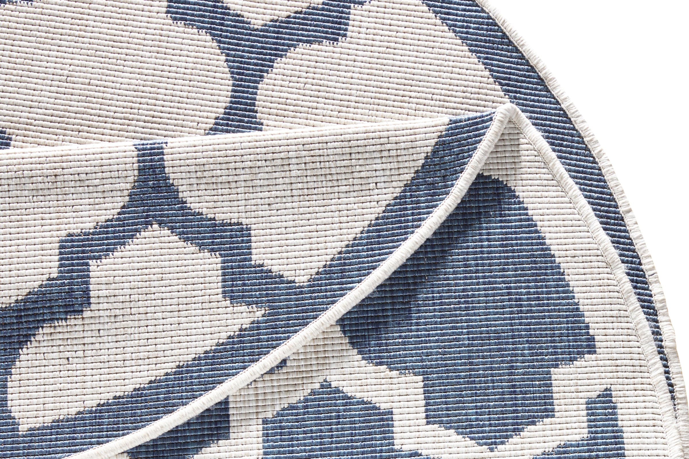 NORTHRUGS Teppich »Palermo«, rund, 5 mm Höhe, In-und Outdoor geeignet, Robust, Pflegeleicht, Flachgewebe, Wendbar