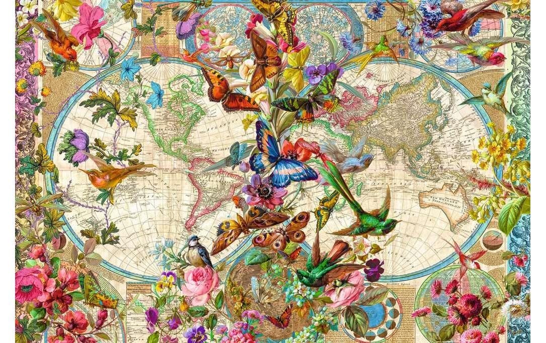 Ravensburger Puzzle »Weltkarte mit Schmetterlingen« fabriqué en Allemagne