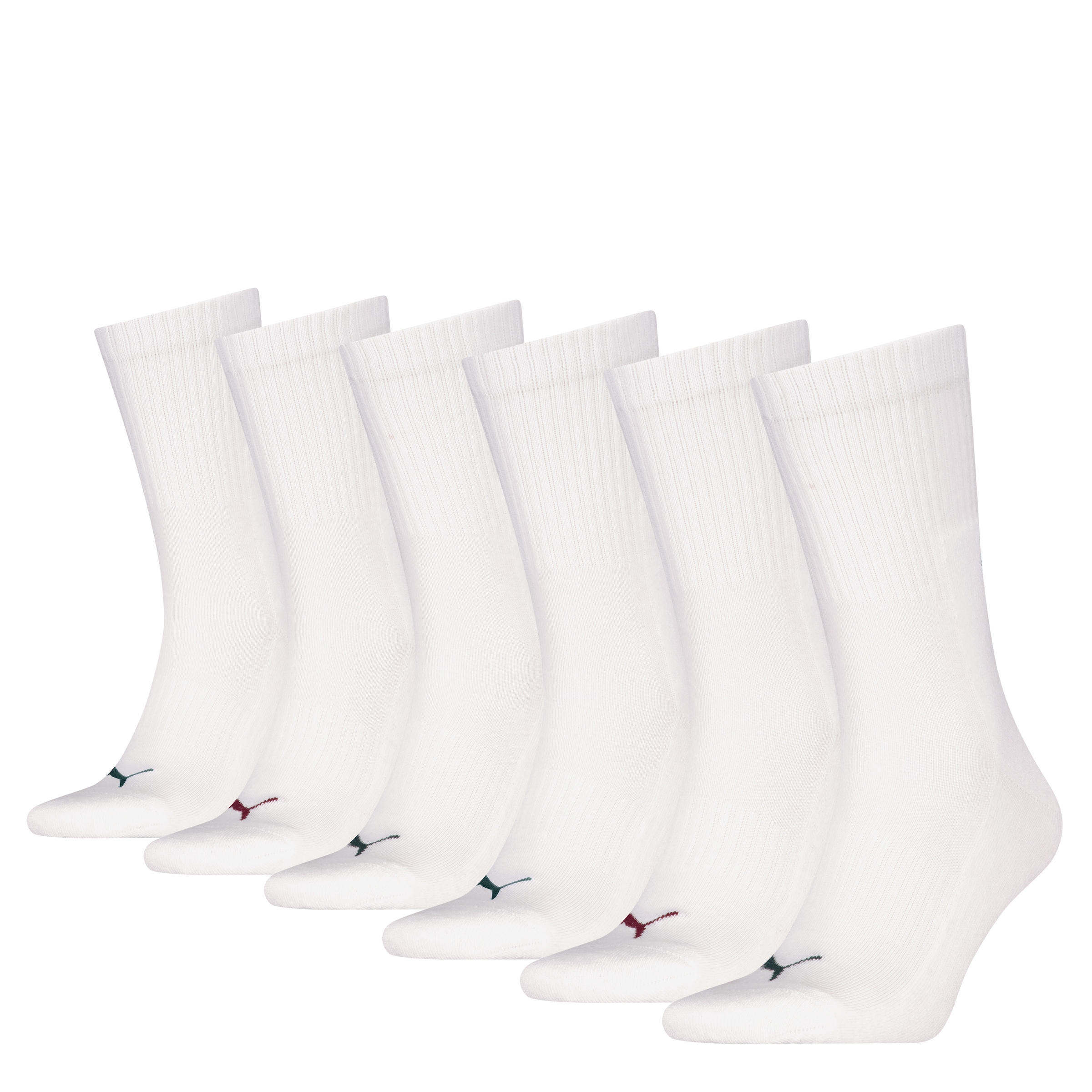 Image of PUMA Socken "PUMA UNISEX CUSHIONED NEXT CREW 6P ECOM" 6 Paar, mit Logoschriftzug an der Rückseite