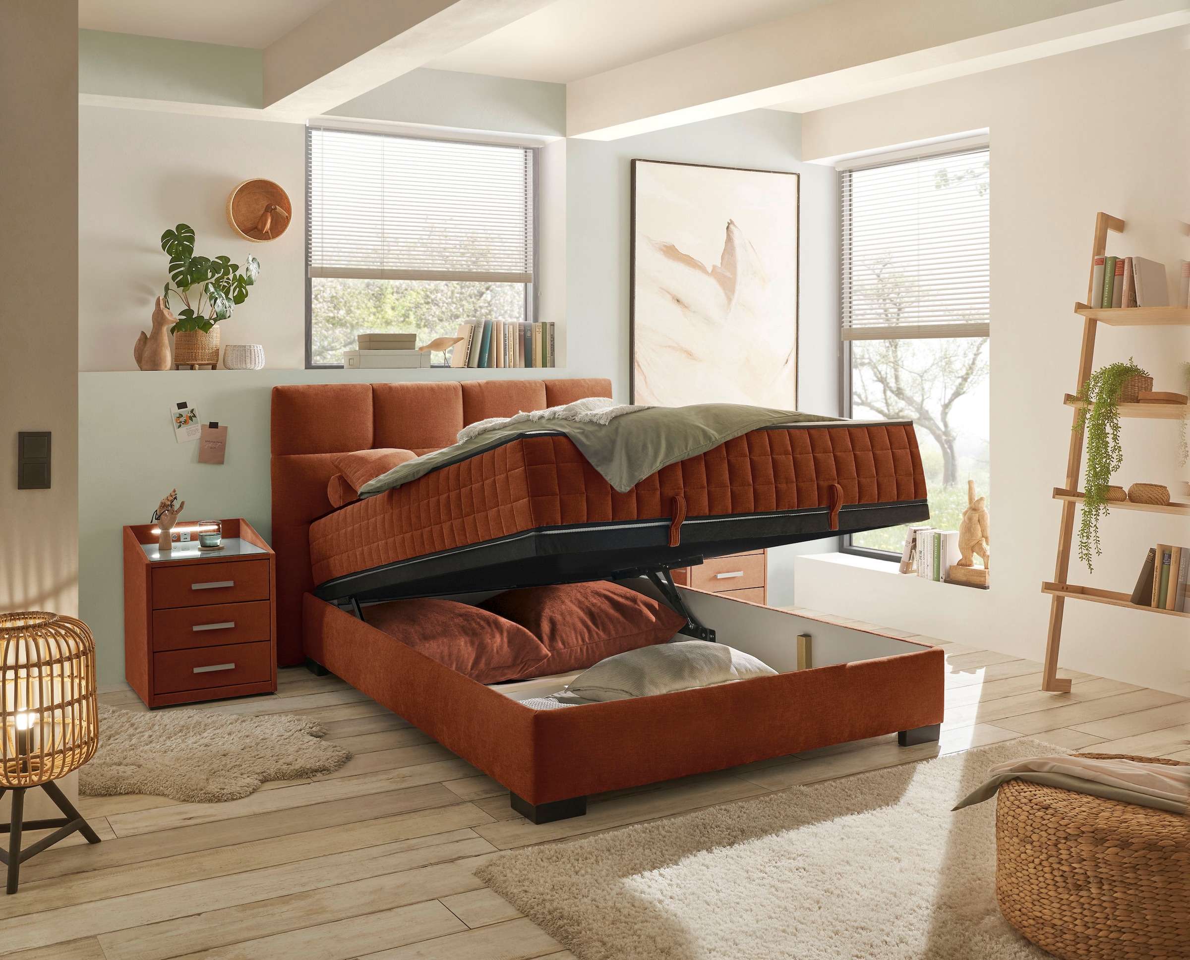 ED EXCITING DESIGN Boxbett »Nagol« mit Bettkasten, mit Wendematratze, erhältlich in verschiedenen Breiten