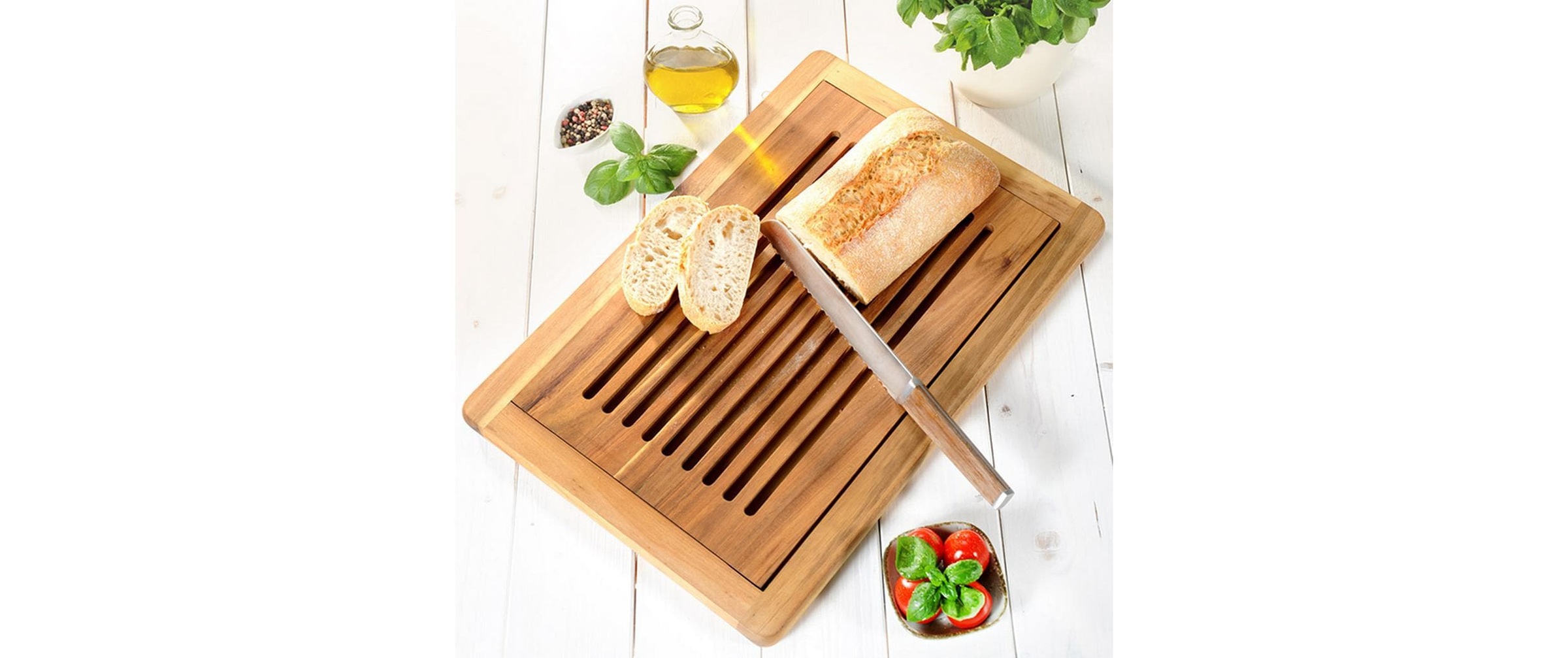 KESPER® Brotschneidebrett »Tranchierbrett, Akazie, FSC« abnehmbares Schneidrost
