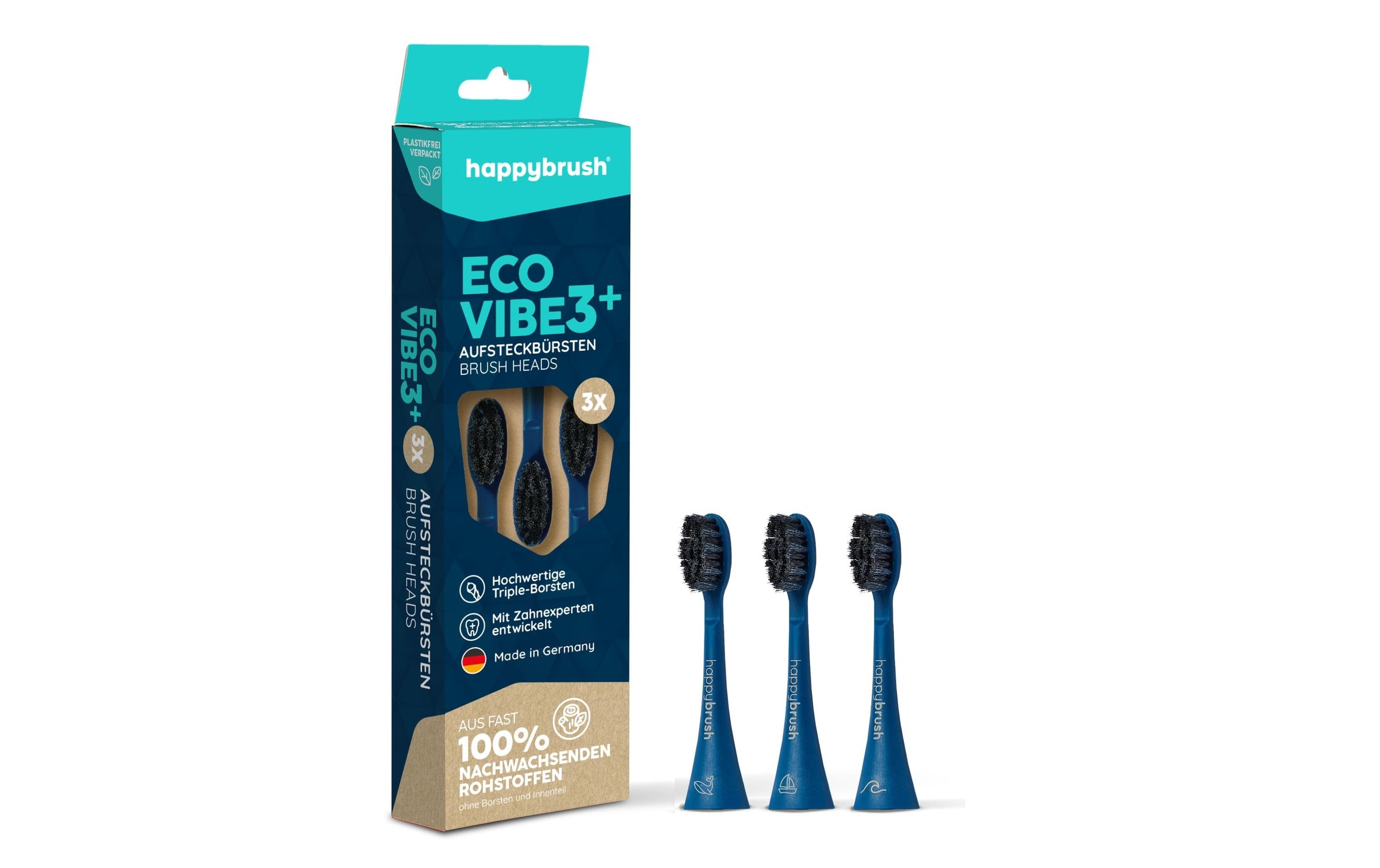 happybrush Aufsteckbürste »ECO VIBE 3 3 Stück«