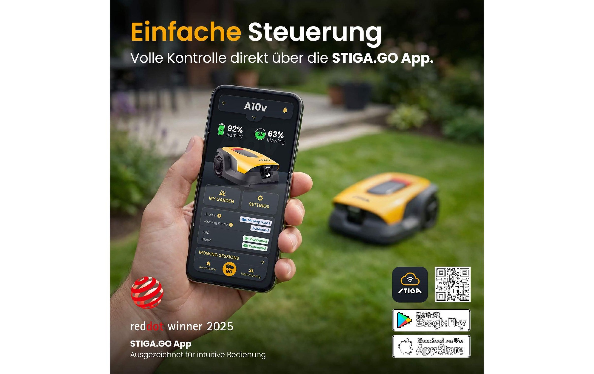 STIGA Rasenmähroboter »A10v inkl. Akku«  mit GPS