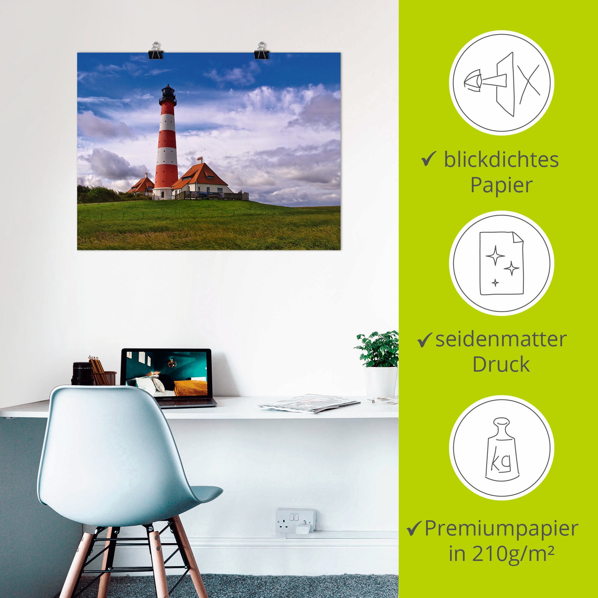 Artland Poster »Leuchtturm Westerheversand« Gebäude 1 Stk. tlg. ohne Rahmen