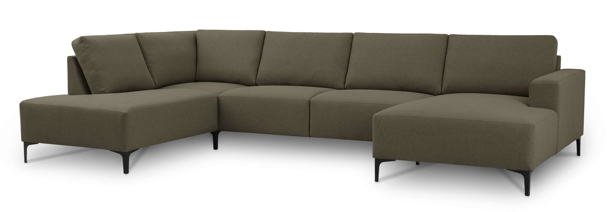 Home affaire Wohnlandschaft »Tournon U-Form, XXL Sofa, Breite 333 cm, Webstoff, Chenille«, Designsofa im nordischen Stil, Wellenunterfederung, Metallfüsse