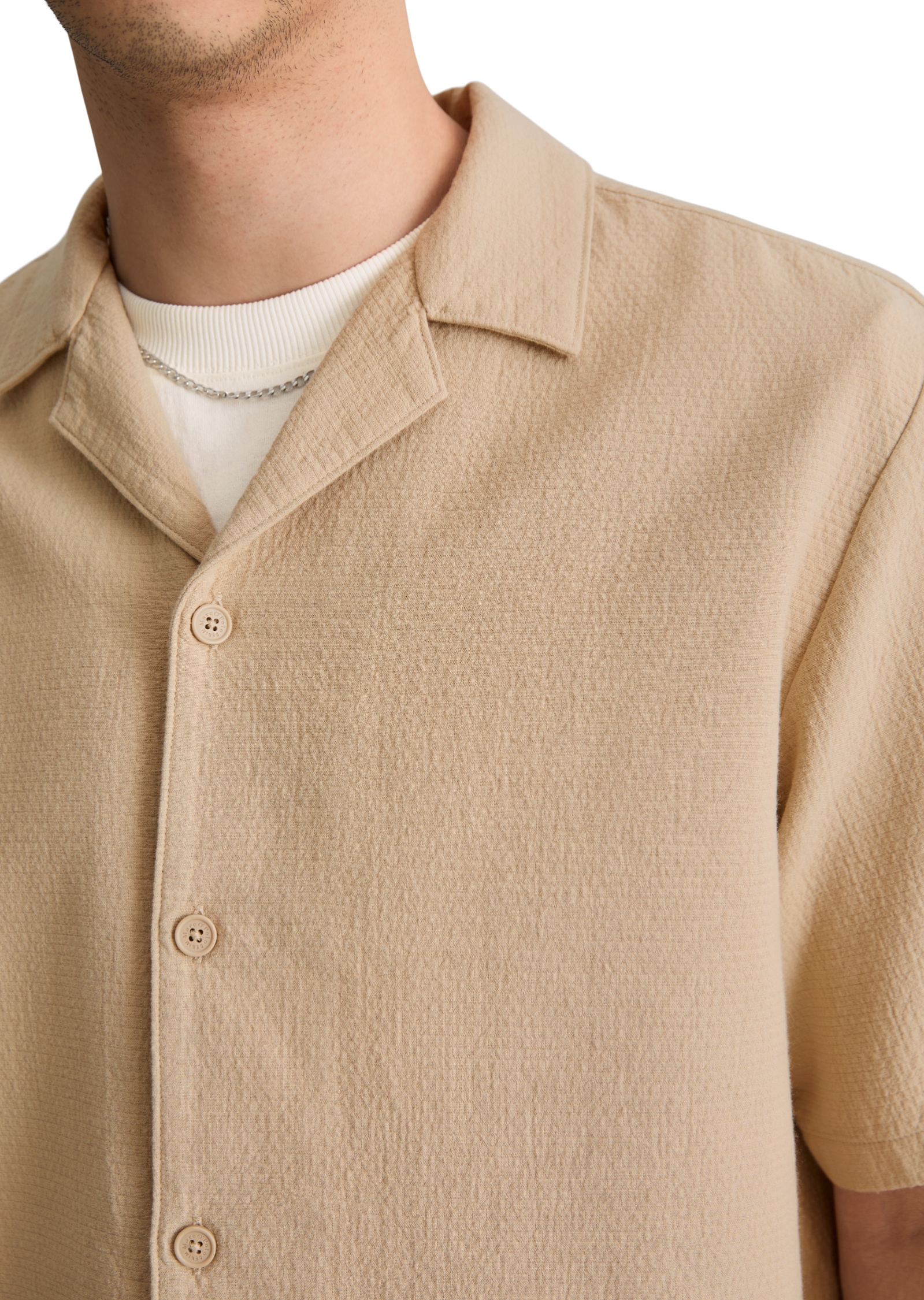 Marc O'Polo DENIM Chemise à manches courtes regular aus doppellagigem Bio-Baumwoll-Twill