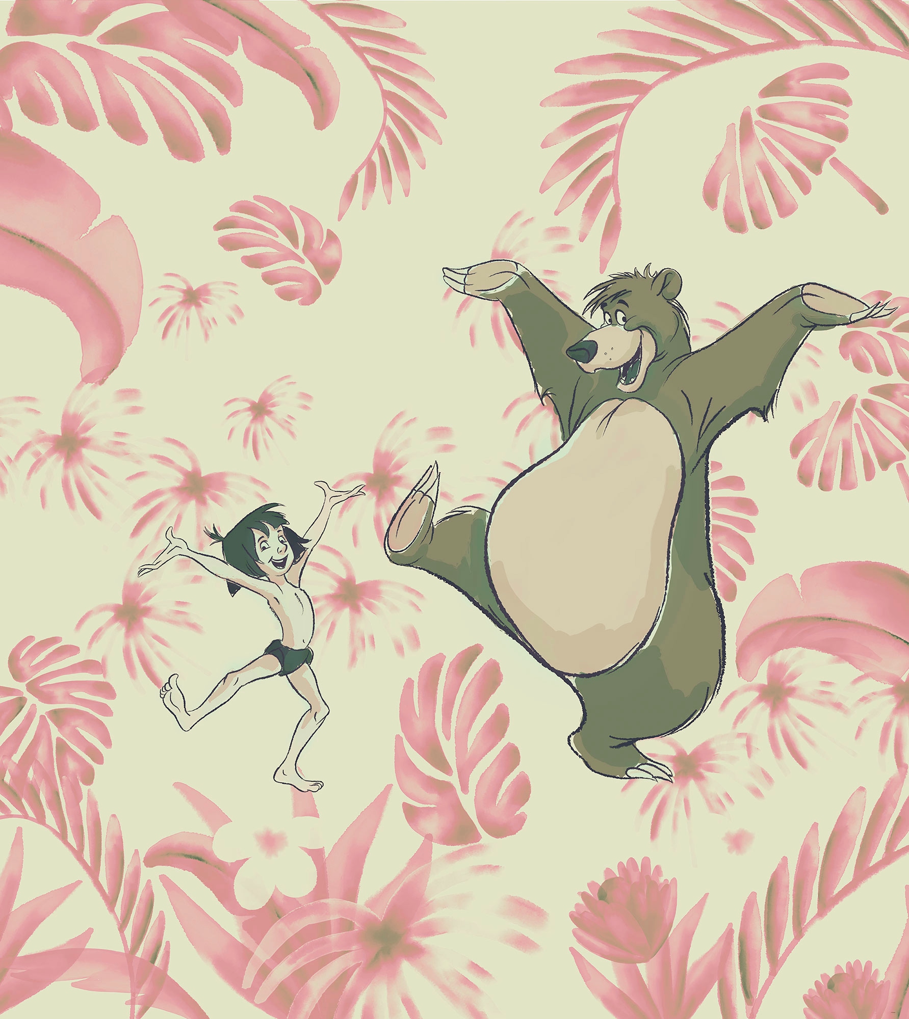 Image of Komar Vliestapete "Digitaldruck Vlies - Dance the Jungle - Grösse 250 x 280 cm" bedruckt glatt Kinderzimmer